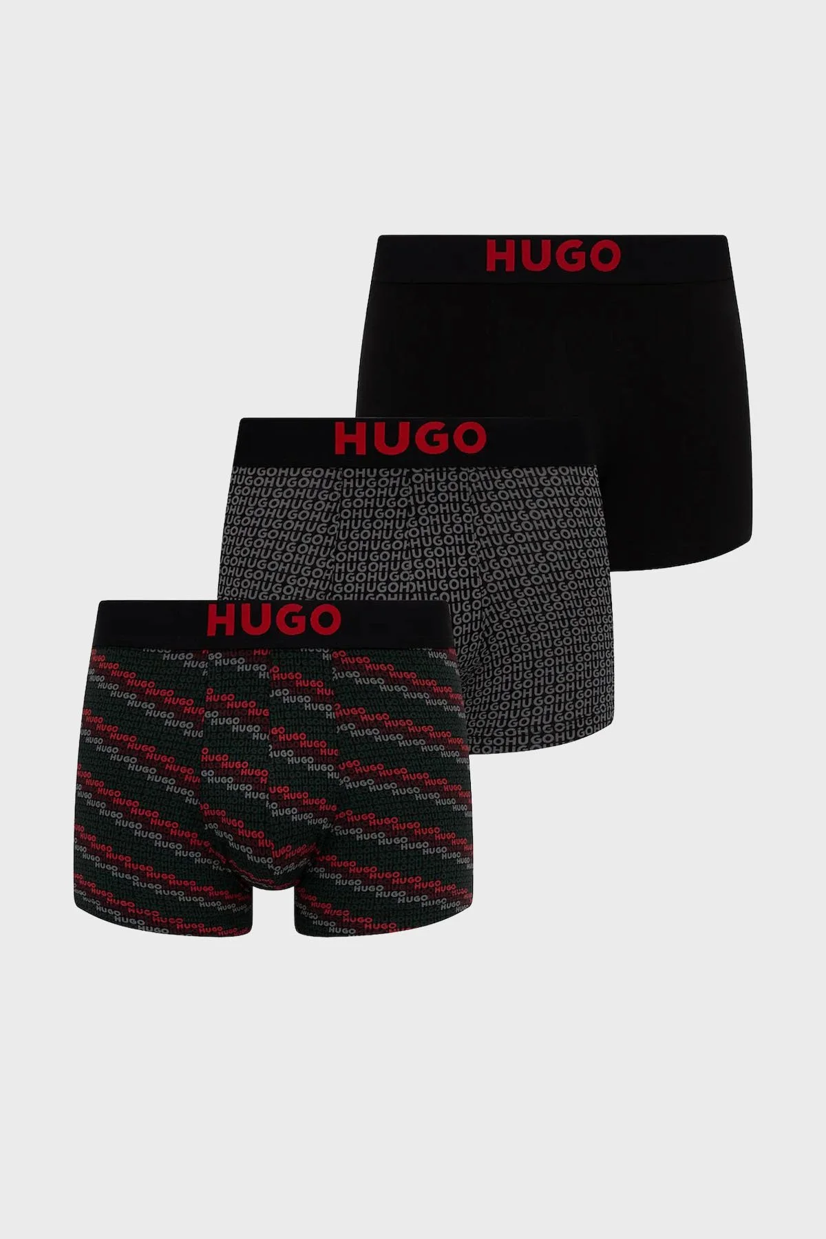 Hugo Streç Pamuklu Logolu 3 Pack Erkek Boxer 50549140 960 SİYAH - 1