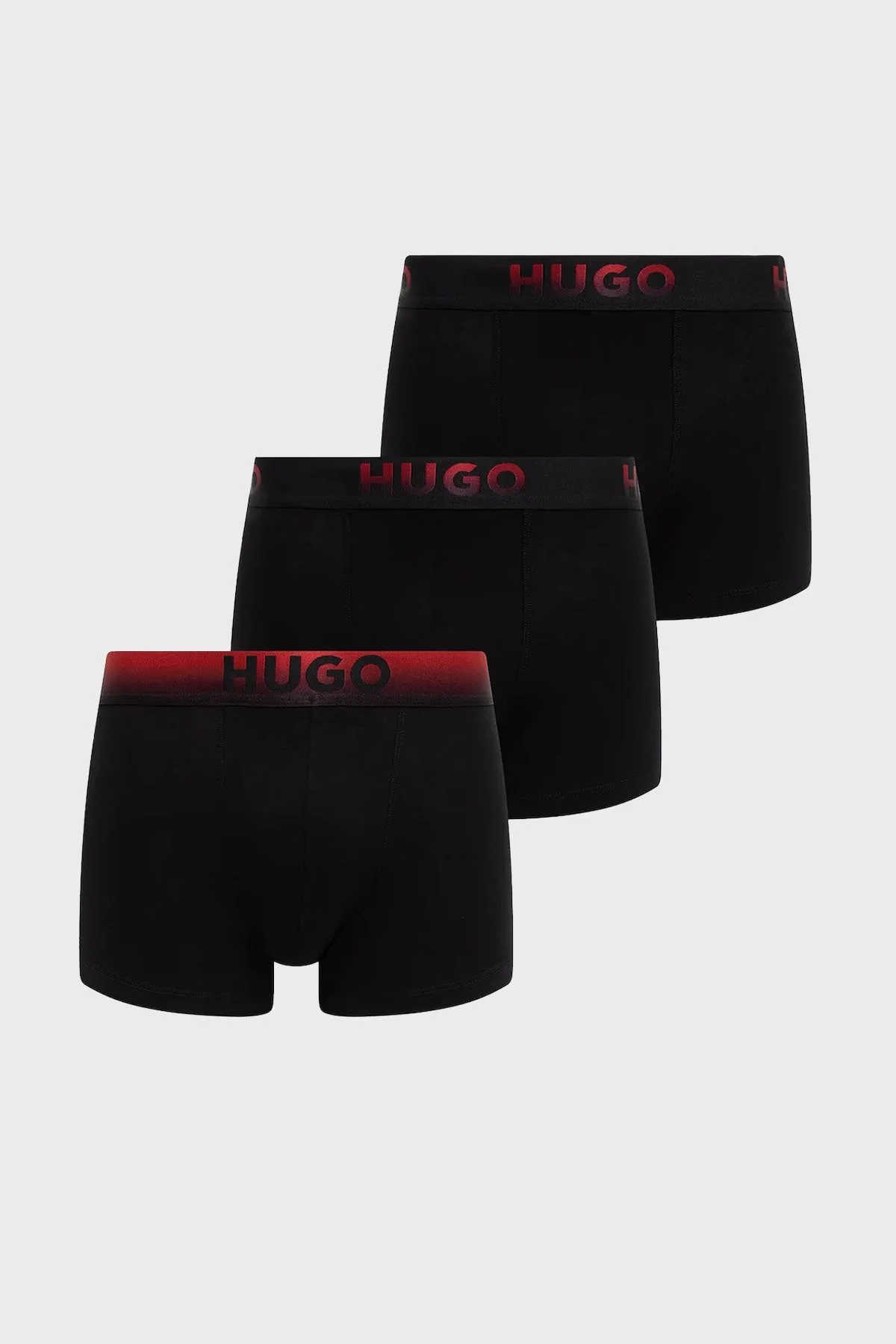 Hugo Streç Pamuklu Logolu 3 Pack Erkek Boxer 50549172 001 SİYAH - 1