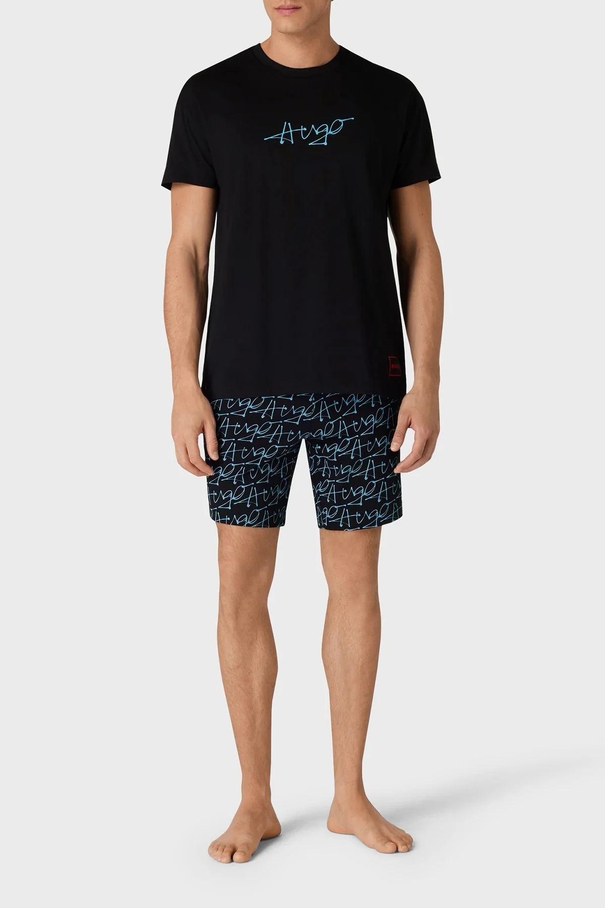 Hugo Streç Pamuklu Regular Fit Erkek T Shirt 50515250 004 SİYAH - 3