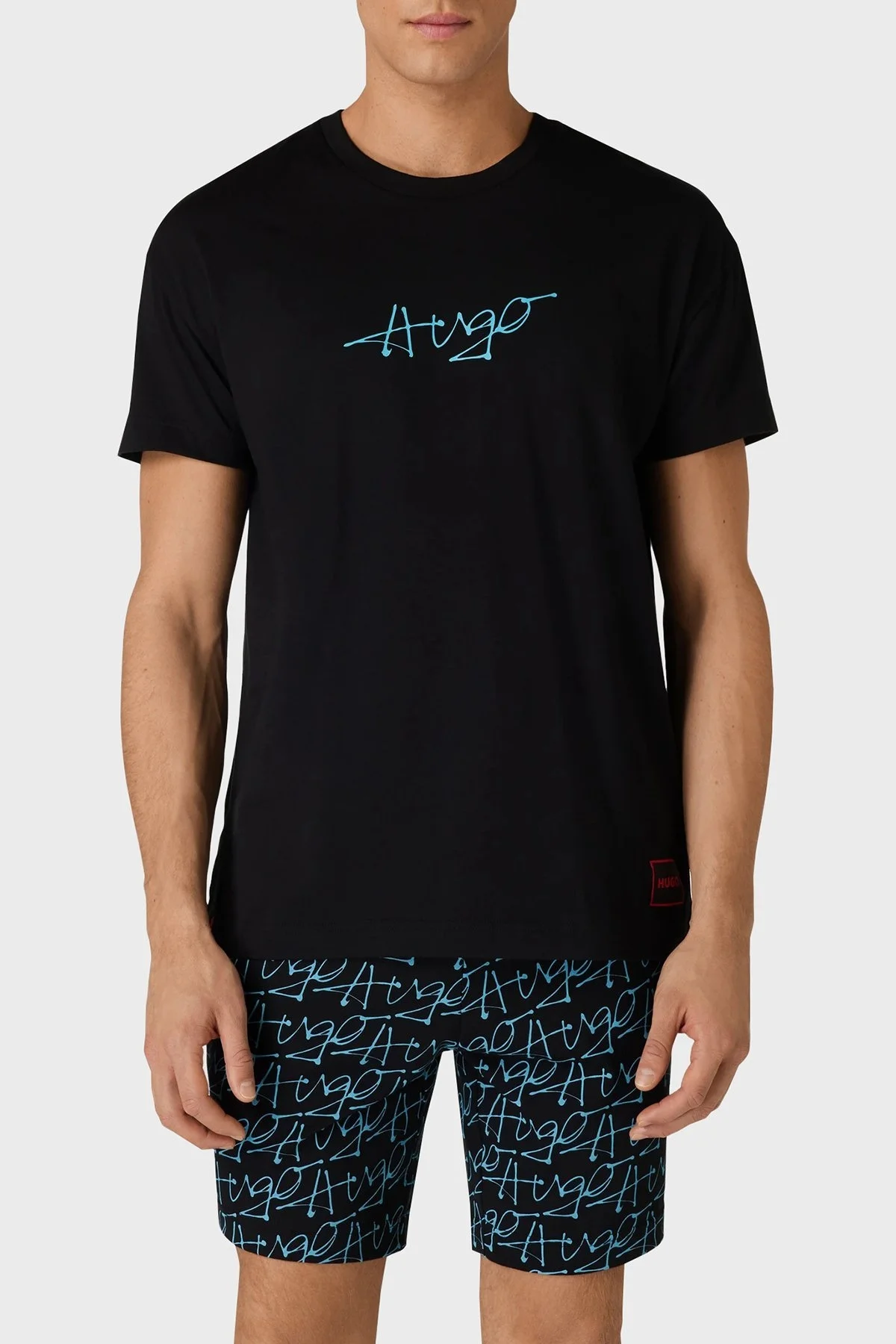 Hugo Streç Pamuklu Regular Fit Erkek T Shirt 50515250 004 SİYAH - 5