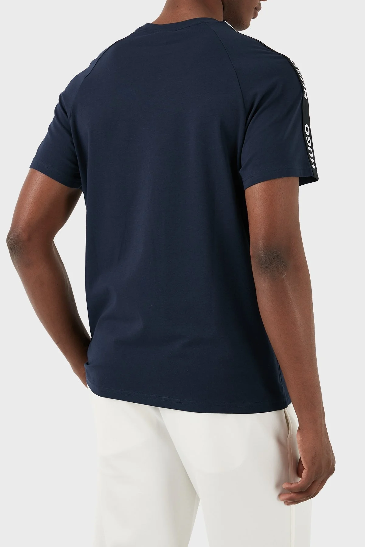 Hugo Streç Pamuklu Relaxed Fit Bisiklet Yaka Erkek T Shirt 50504270 405 LACİVERT - 2