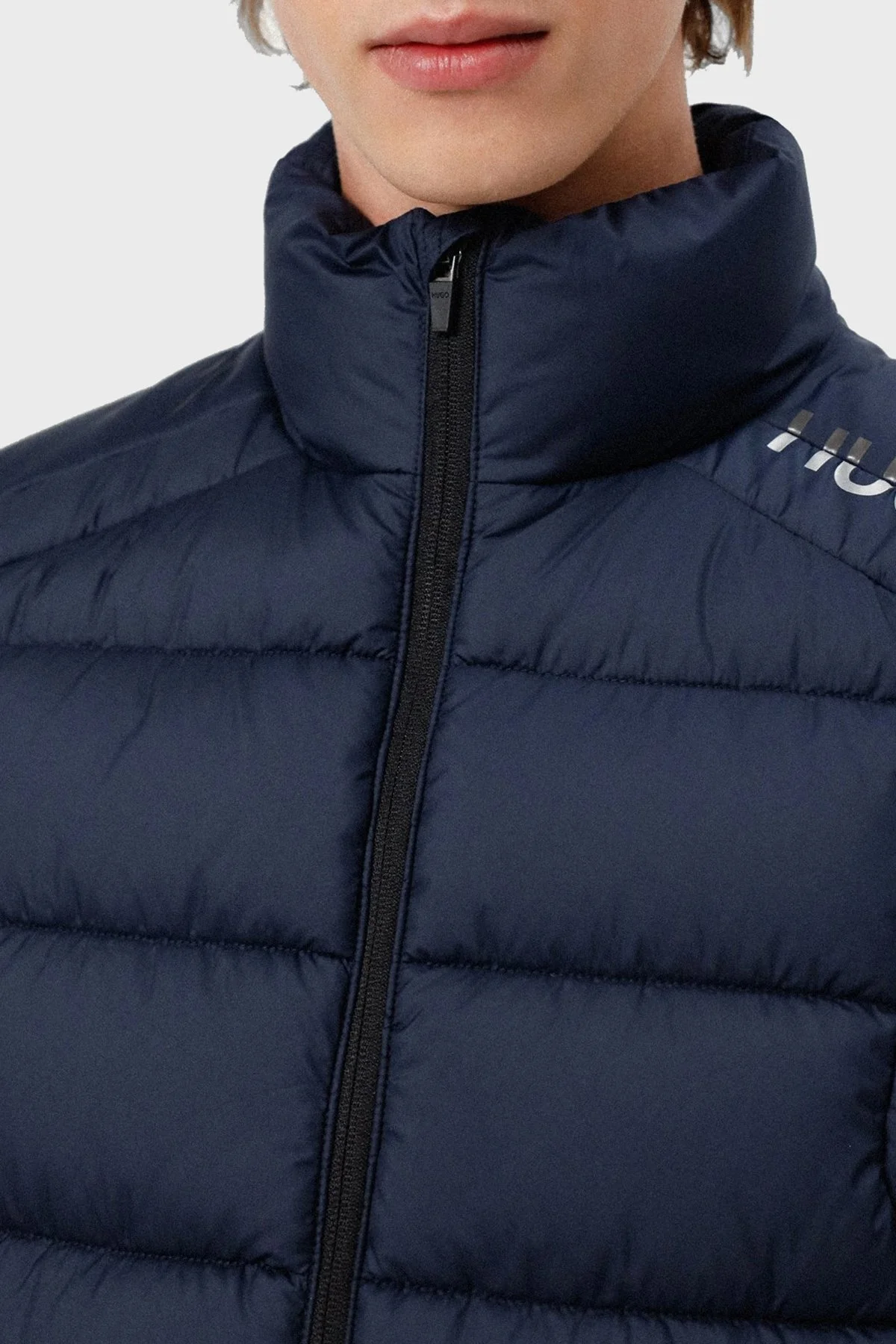 Hugo Su Geçirmez Fermuarlı Slim Fit Dik Yaka Erkek Yelek 50462675 405 LACİVERT - 3