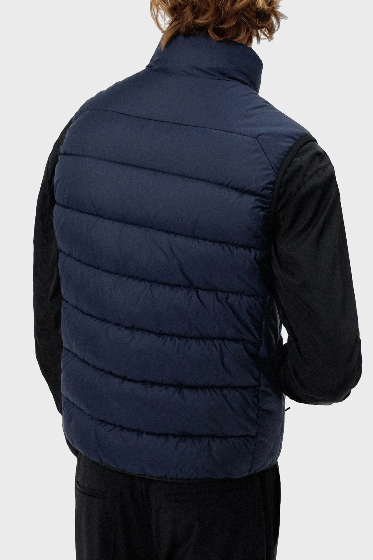 Hugo Su Geçirmez Fermuarlı Slim Fit Dik Yaka Erkek Yelek 50462675 405 LACİVERT - 5