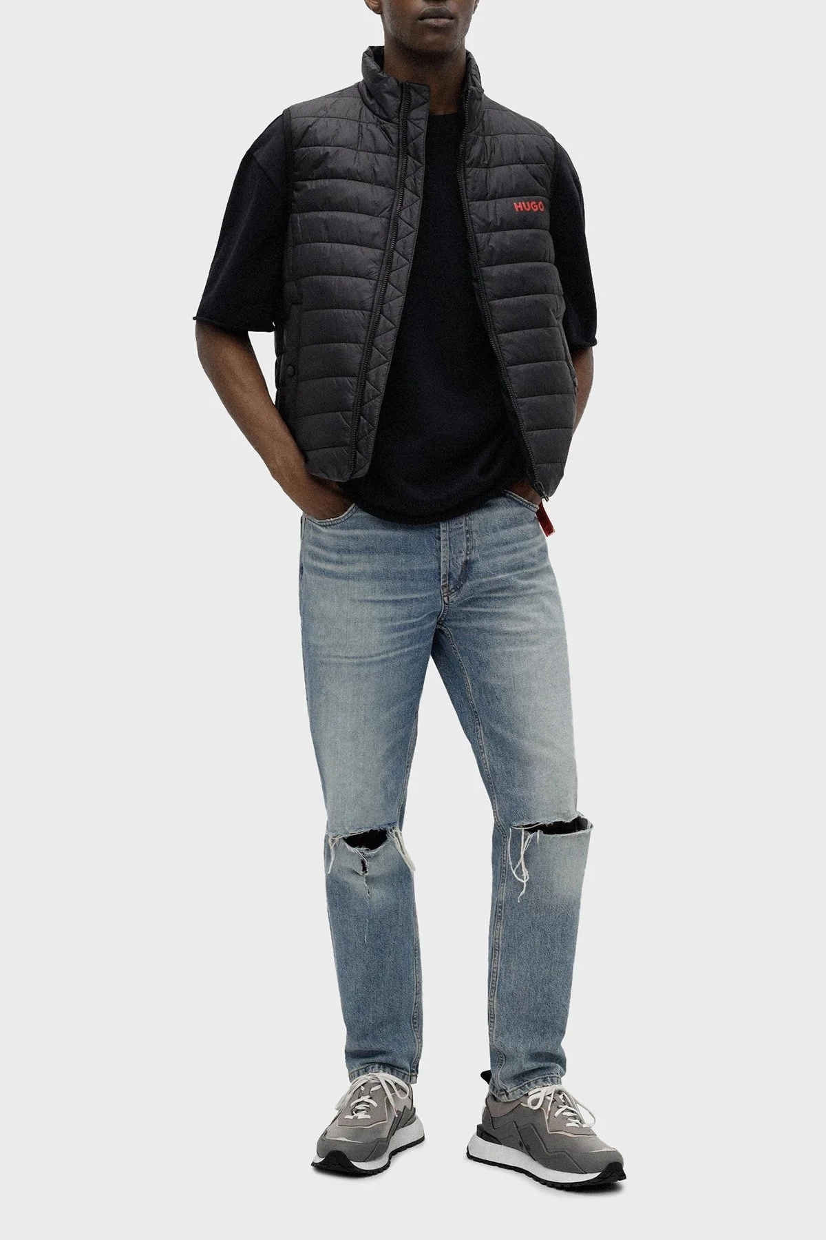 Hugo Su Geçirmez Slim Fit Dik Yaka Şişme Erkek Yelek 50468742 001 SİYAH - 3