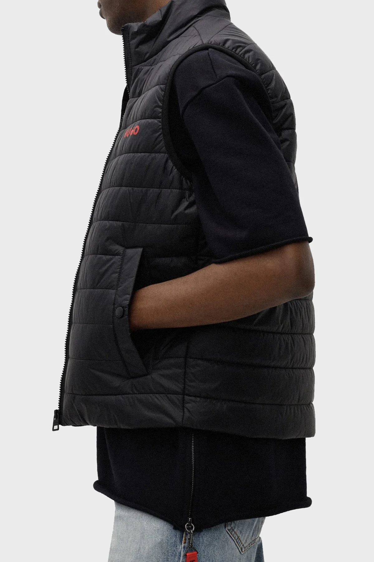 Hugo Su Geçirmez Slim Fit Dik Yaka Şişme Erkek Yelek 50468742 001 SİYAH - 5