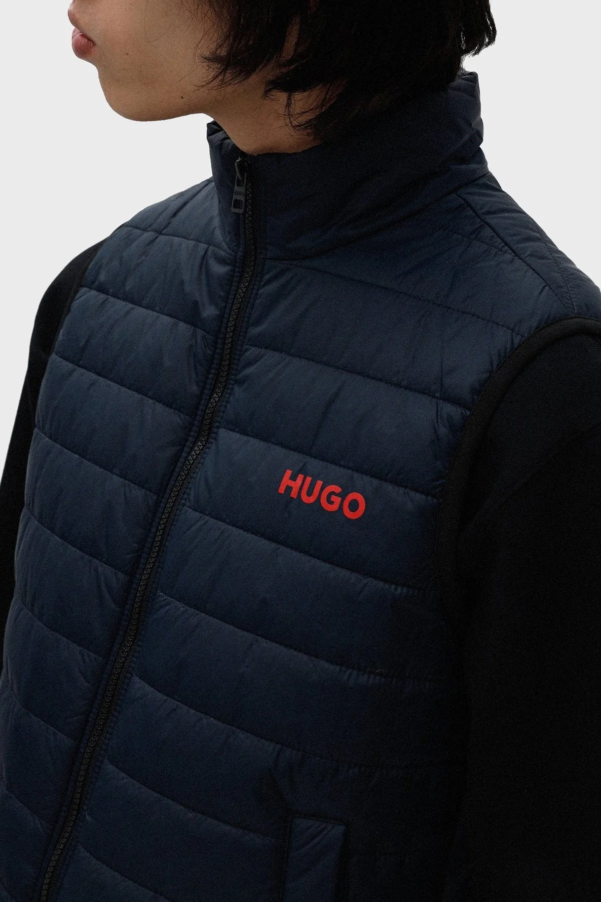 Hugo Su Geçirmez Slim Fit Dik Yaka Şişme Erkek Yelek 50468742 405 LACİVERT - 4