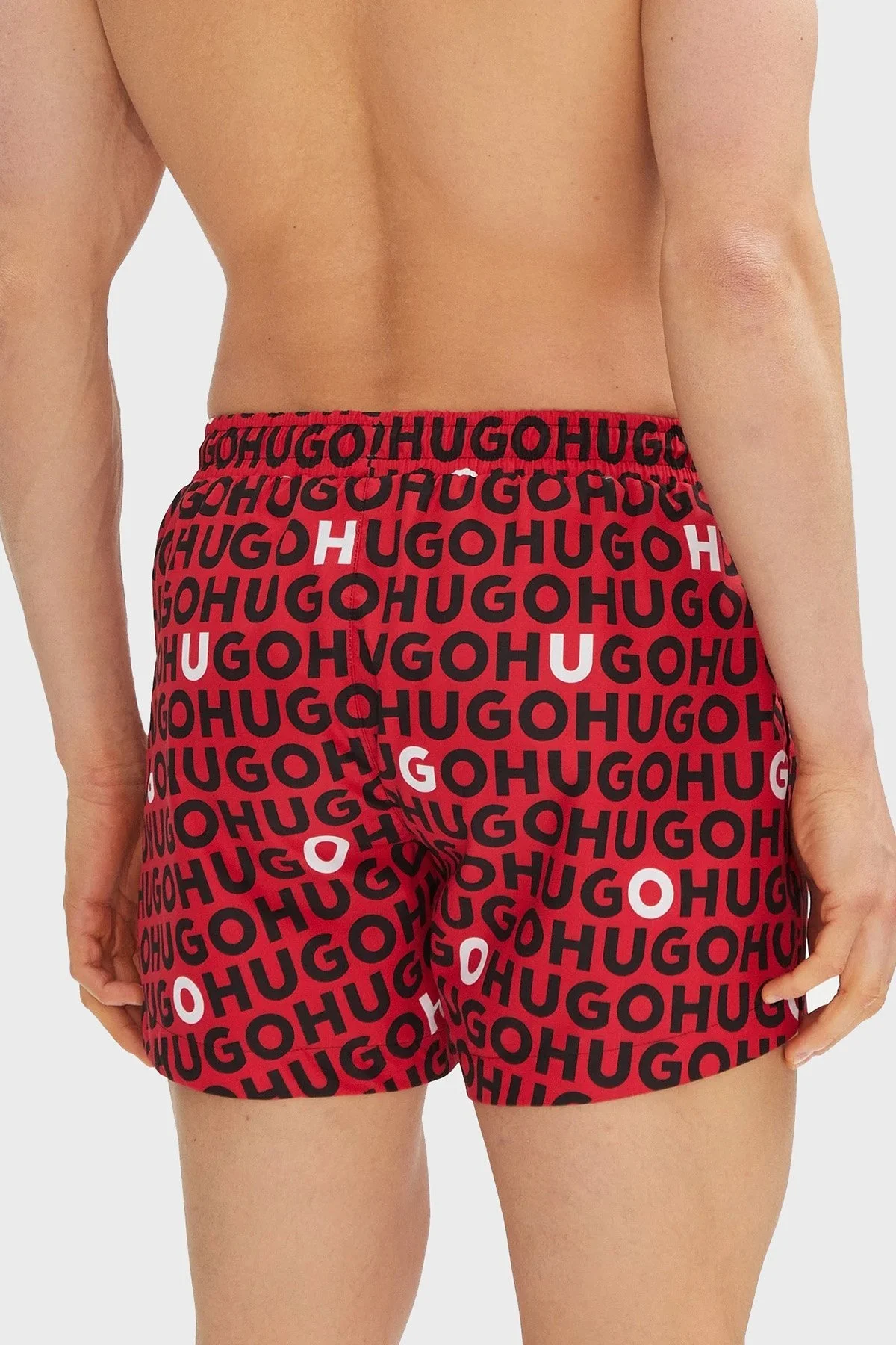 Hugo Tamamı Logolu Cepli Erkek Mayo Short 50535412 612 KIRMIZI-SİYAH - 6