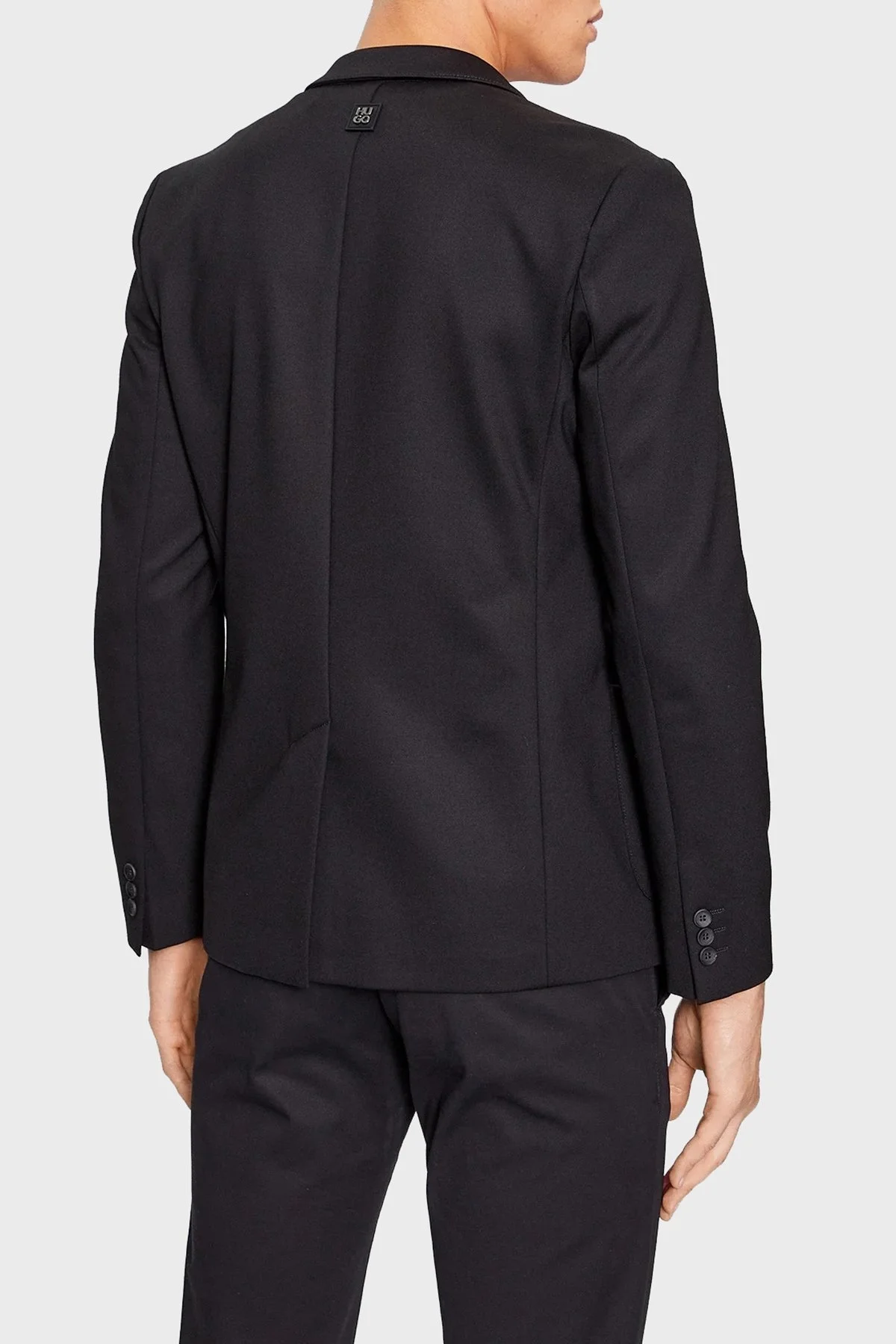 Hugo Tek Yırtmaçlı Slim Fit Blazer Erkek Ceket 50500194 001 SİYAH - 3