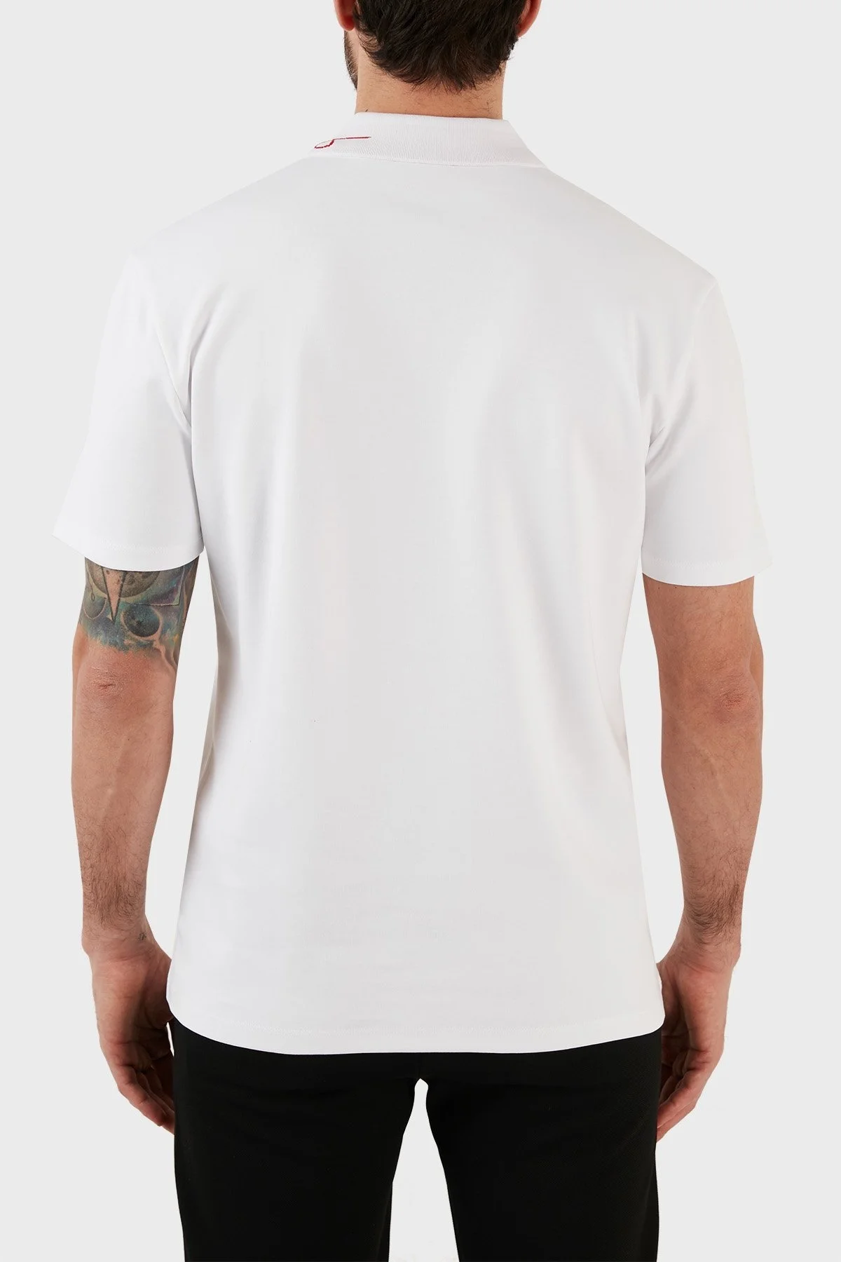 Hugo Yazılı İnterlok Pamuklu Fermuarlı Erkek Polo T Shirt 50483415 100 BEYAZ - 6