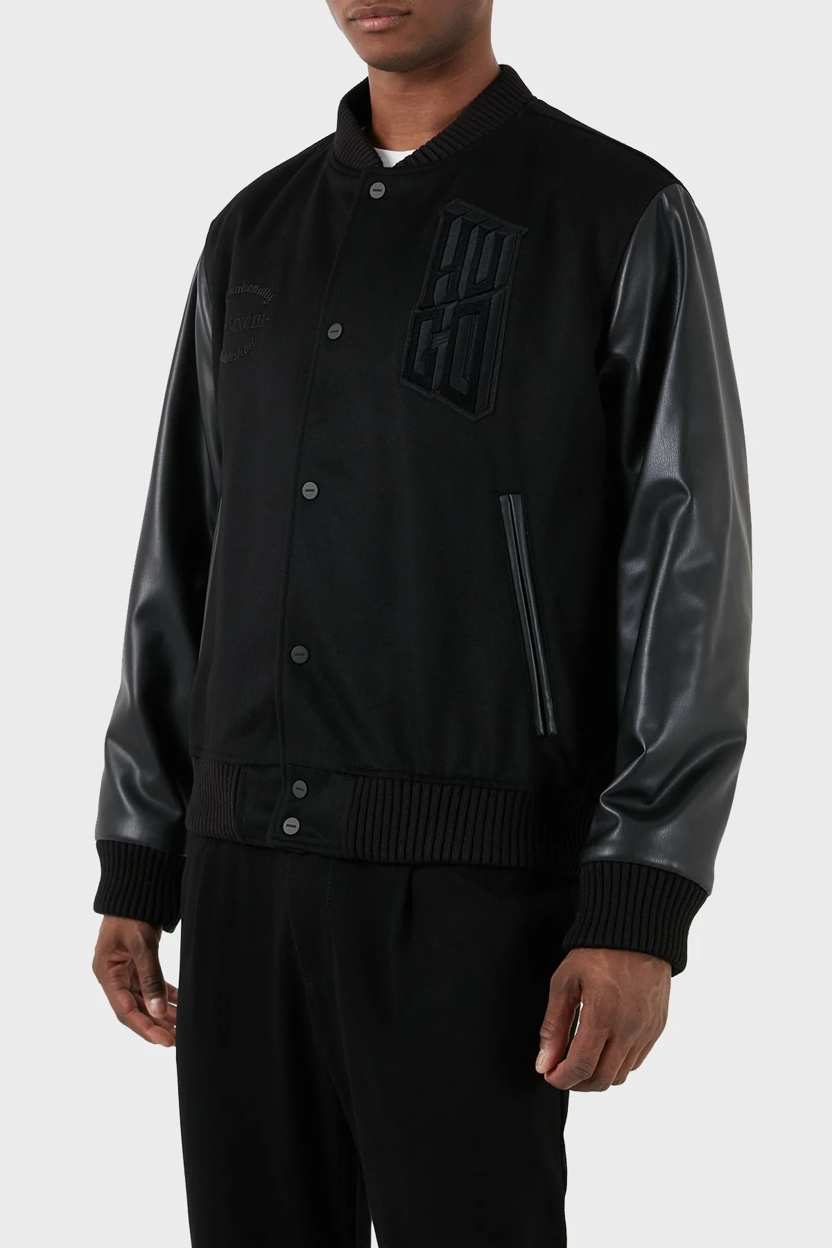 Hugo Yün ve Kaşmir Karışımlı Regular Fit Bomber Erkek Ceket 50503394 001 SİYAH - 1