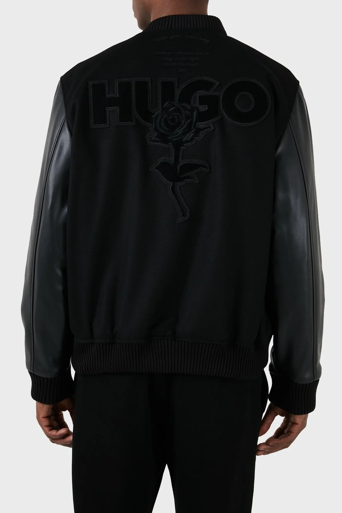 Hugo Yün ve Kaşmir Karışımlı Regular Fit Bomber Erkek Ceket 50503394 001 SİYAH - 3