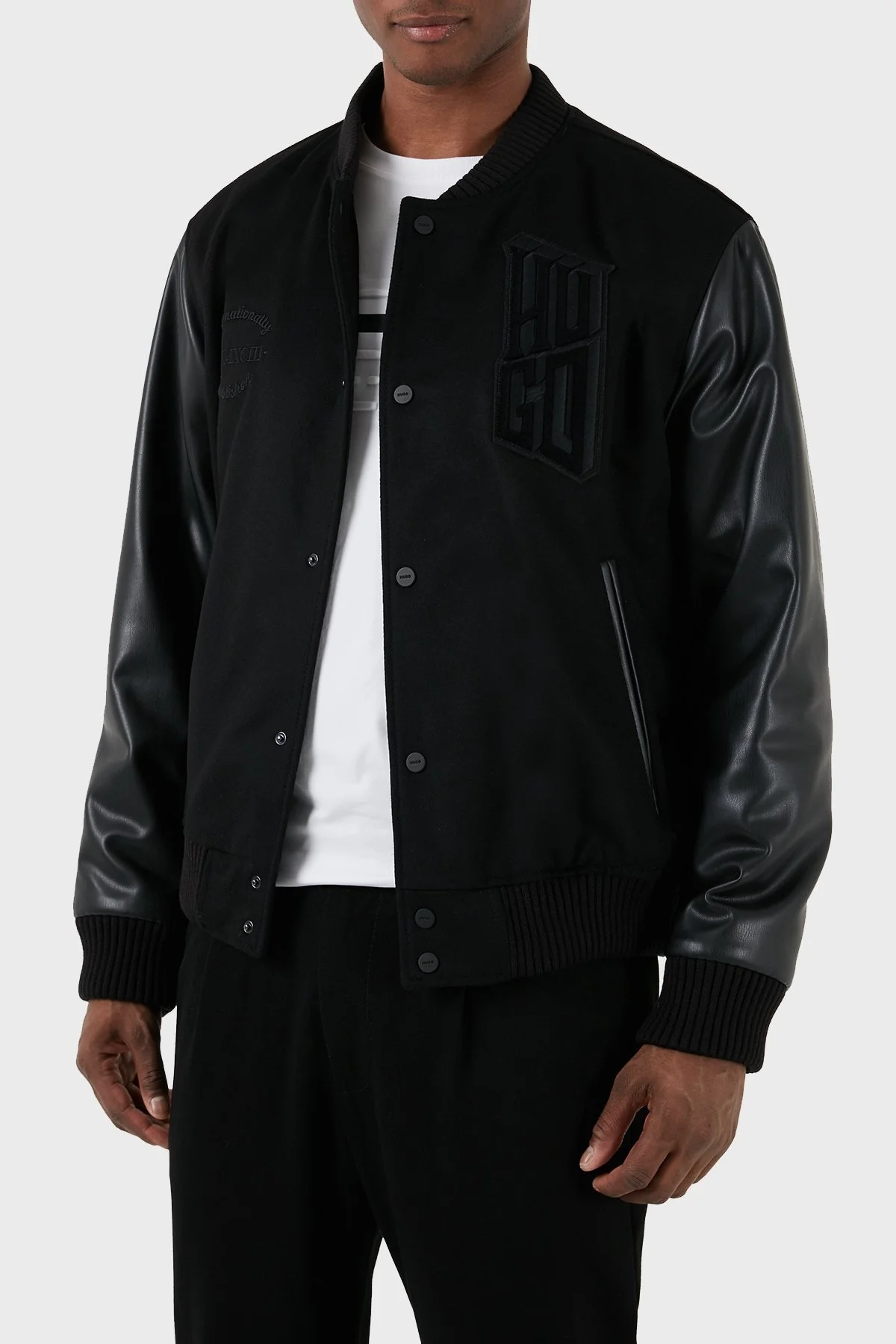 Hugo Yün ve Kaşmir Karışımlı Regular Fit Bomber Erkek Ceket 50503394 001 SİYAH - 4