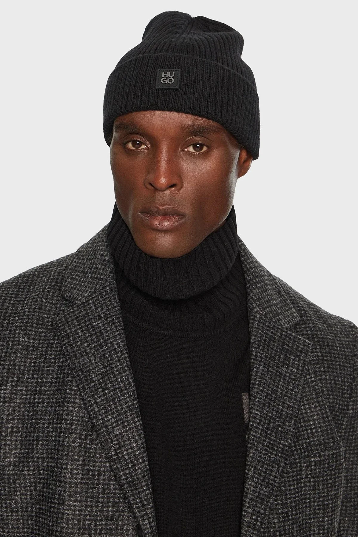 Hugo Yünlü Logolu Erkek Bere 50527250 001 SİYAH - 2