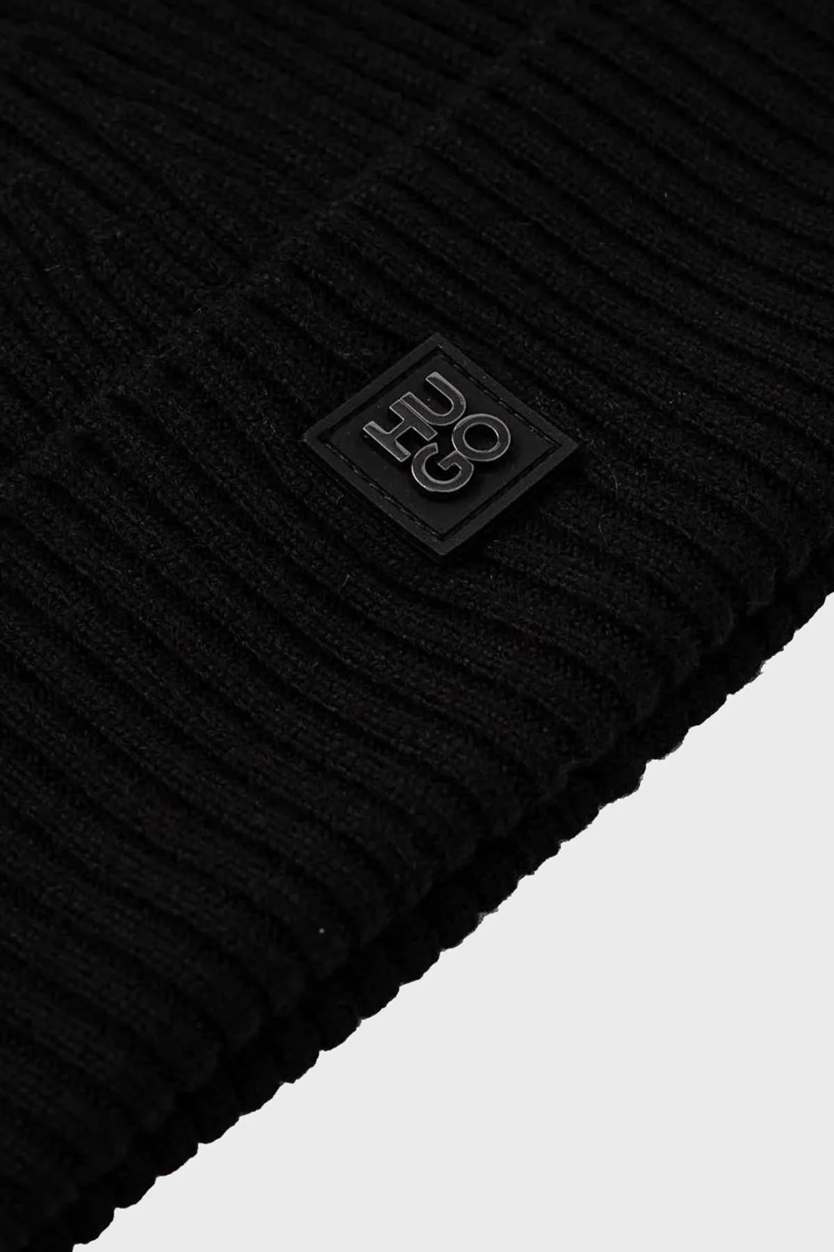 Hugo Yünlü Logolu Erkek Bere 50527250 001 SİYAH - 4