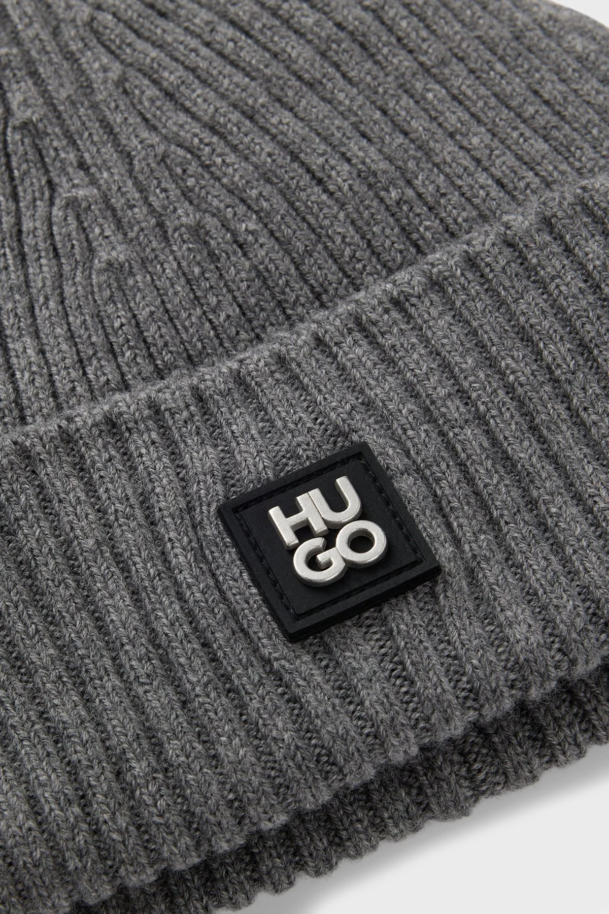 Hugo Yünlü Logolu Erkek Bere 50527250 034 GRİ - 5