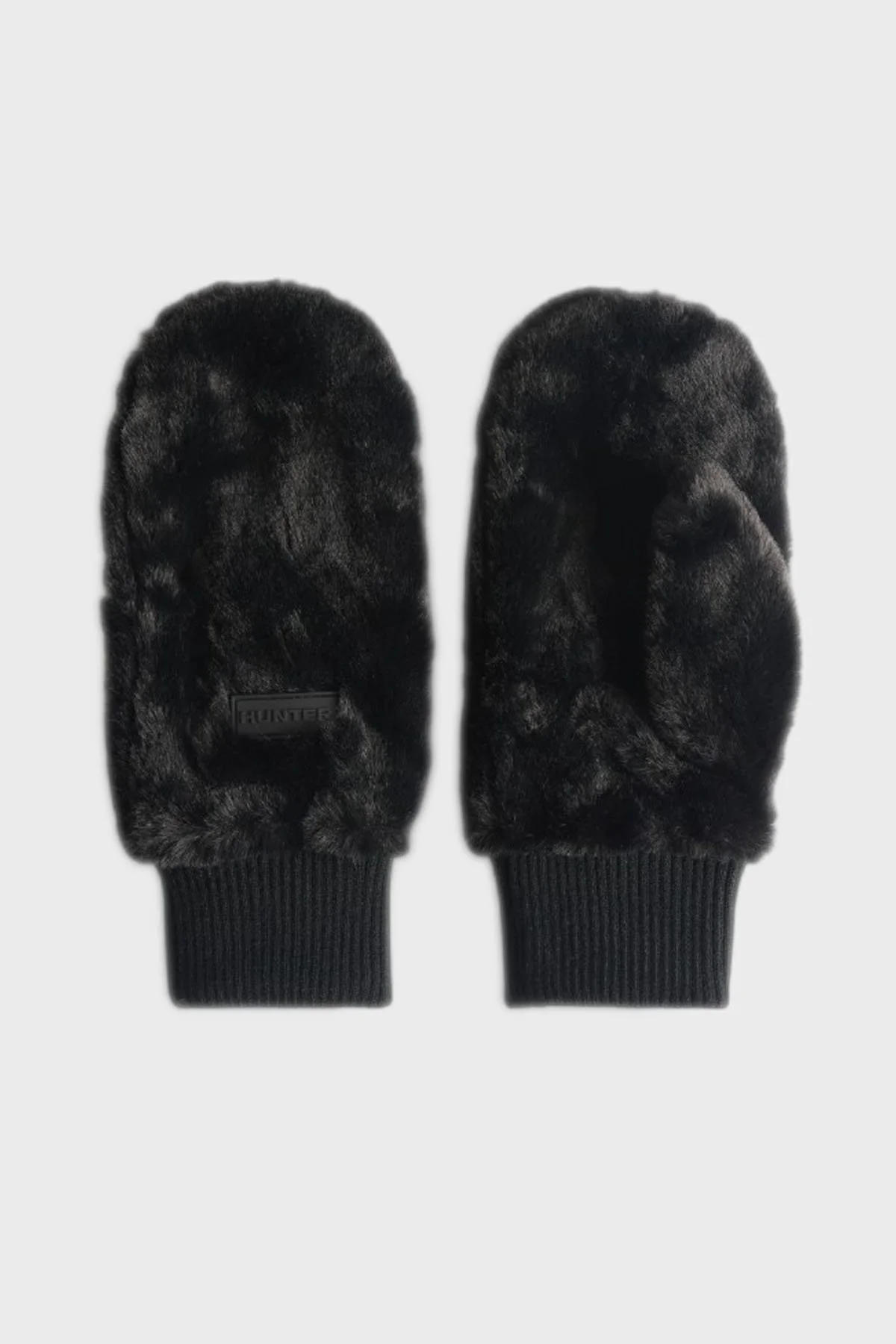 Hunter Logolu Peluş Unisex Atkı Eldiven Seti HXRU0027252HB SİYAH - 3