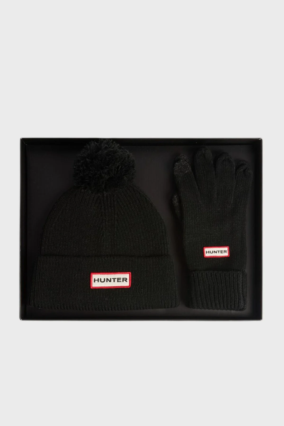 Hunter Logolu Ponponlu Unisex Bere Eldiven Seti HXRU0030252HB SİYAH - 1