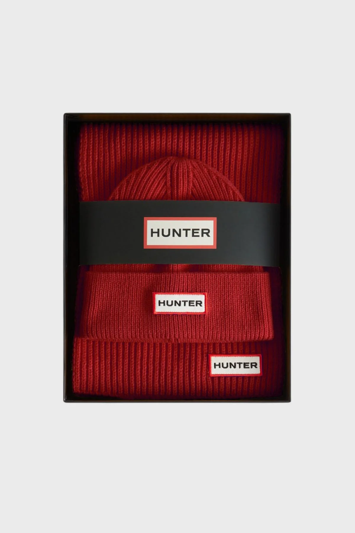 Hunter Logolu Unisex Atkı Bere Seti HXRU0047251ME BORDO - 1