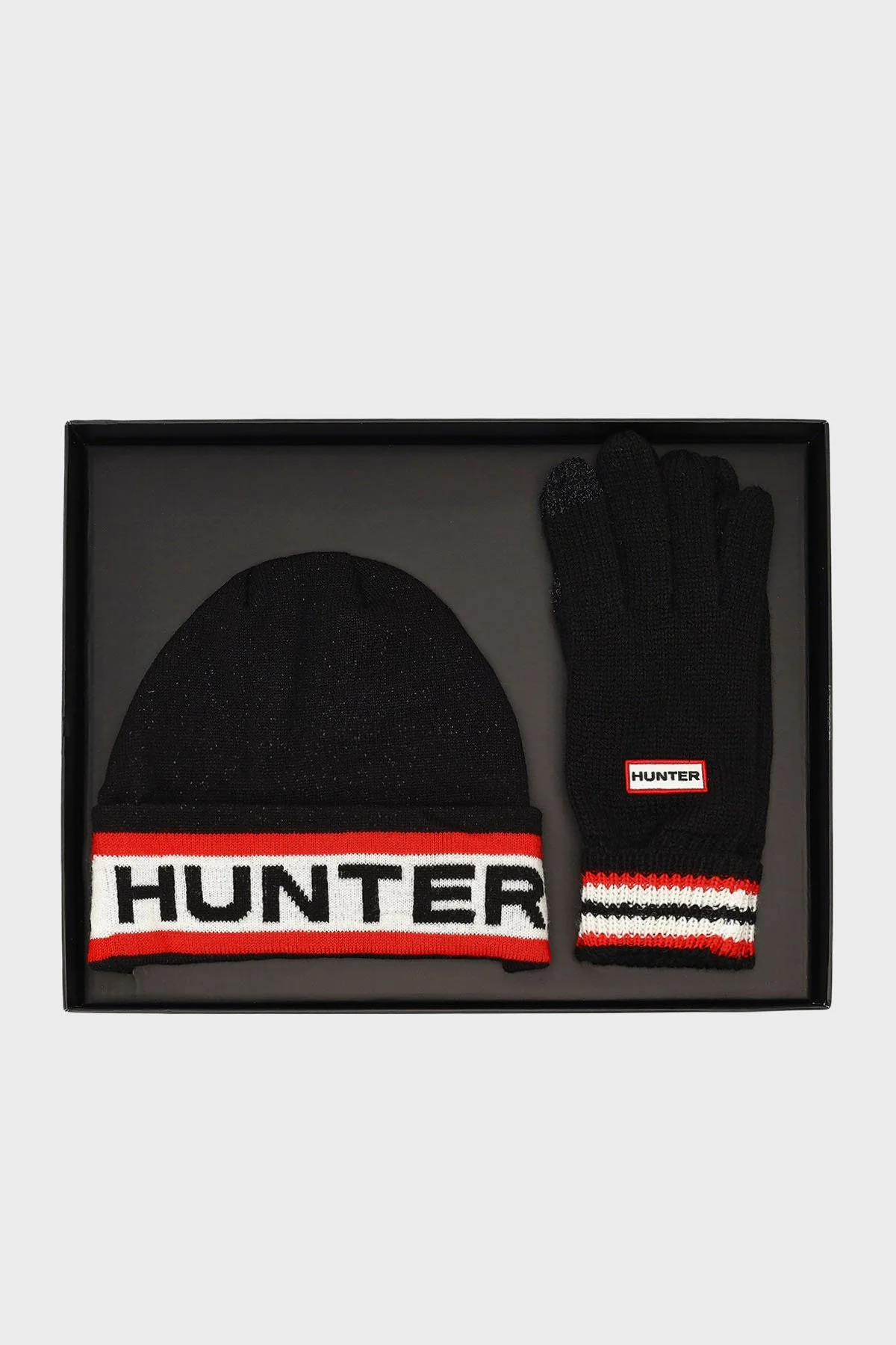 Hunter Logolu Unisex Bere Eldiven Seti HXRU0063252HB SİYAH - 1