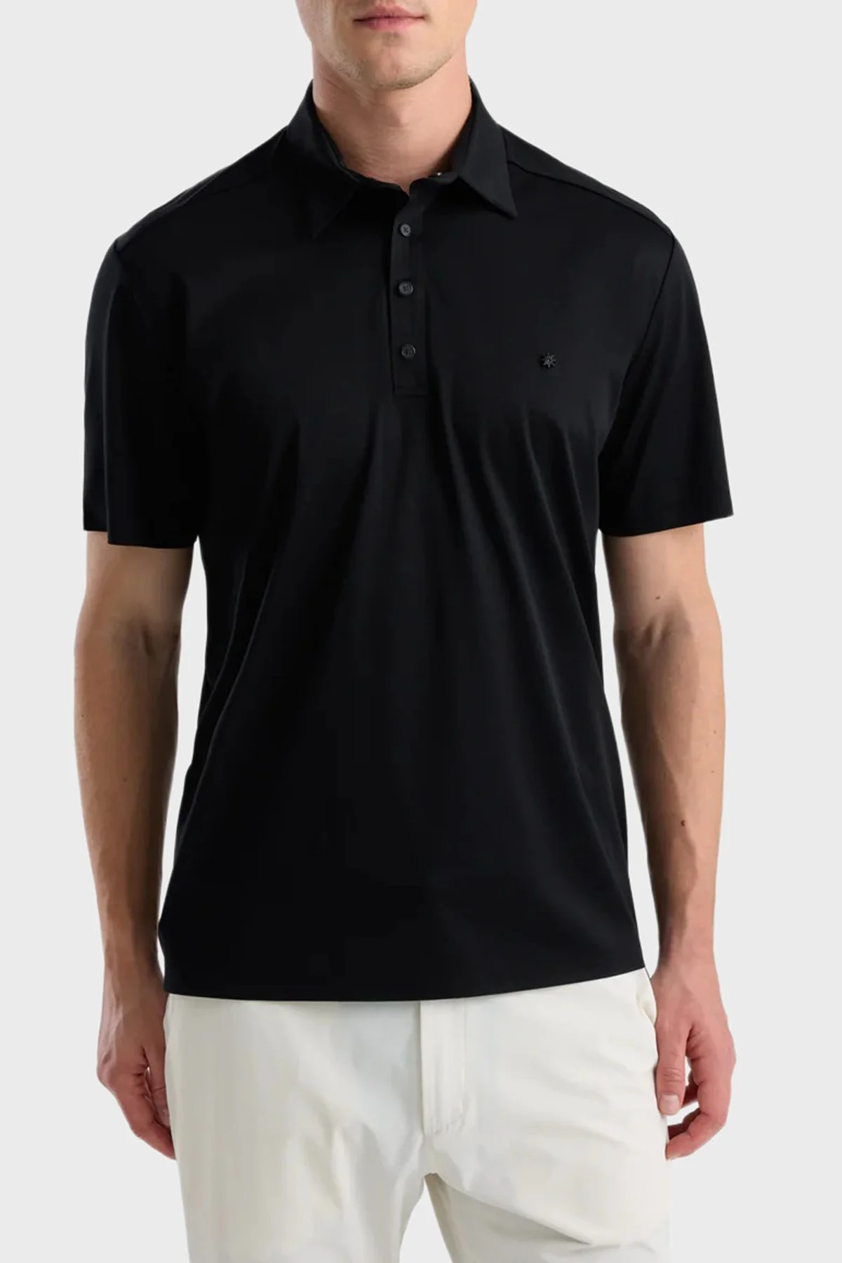 Isaora % 100 Pamuk Regular Fit Düğmeli Erkek Polo ISR33 030 Siyah - 1