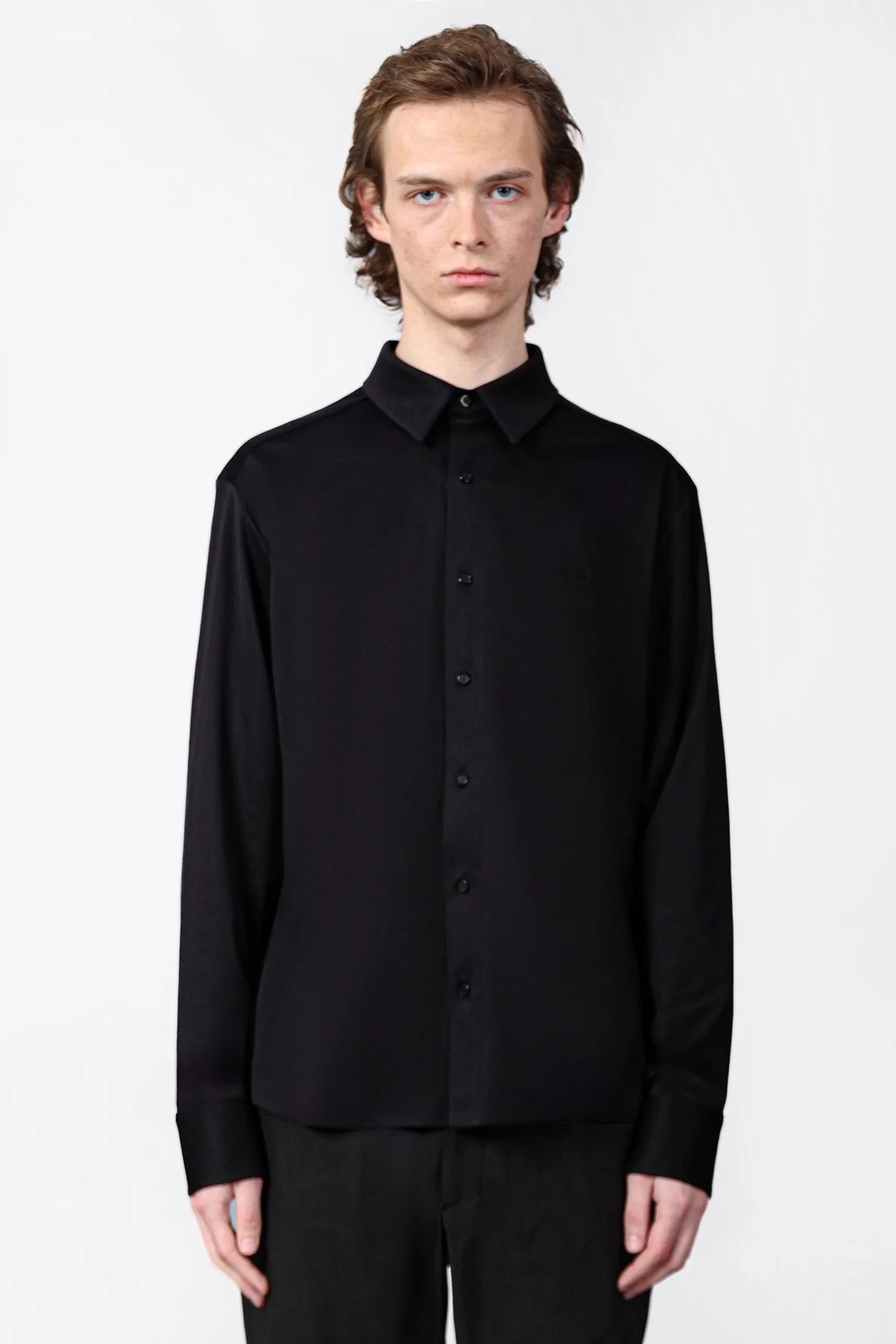 Isaora % 100 Pamuk Regular Fit Düz Yaka Erkek Gömlek ISR4119 BLCK SİYAH - 1
