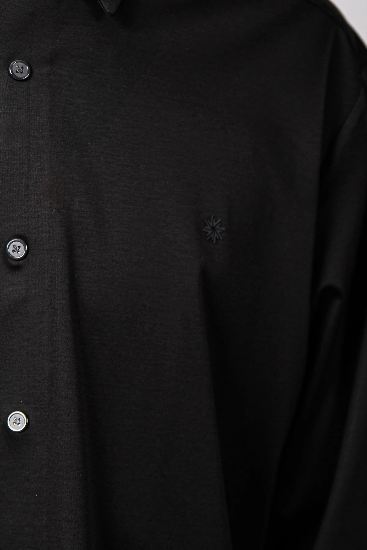 Isaora % 100 Pamuk Regular Fit Düz Yaka Erkek Gömlek ISR4119 BLCK SİYAH - 4