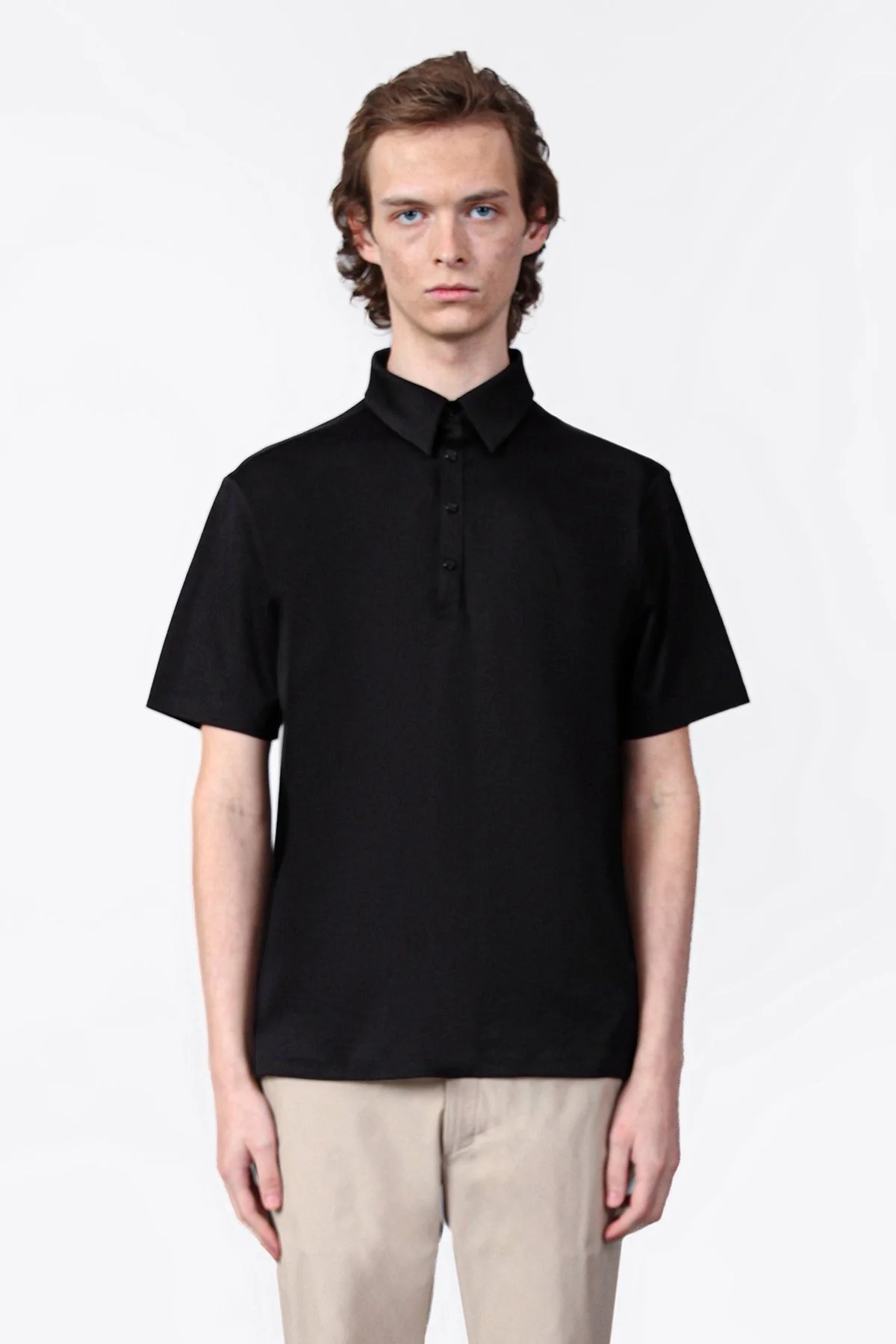 Isaora % 100 Pamuk Regular Fit Erkek Polo Yaka T Shirt ISR3303 BLCK SİYAH - 1