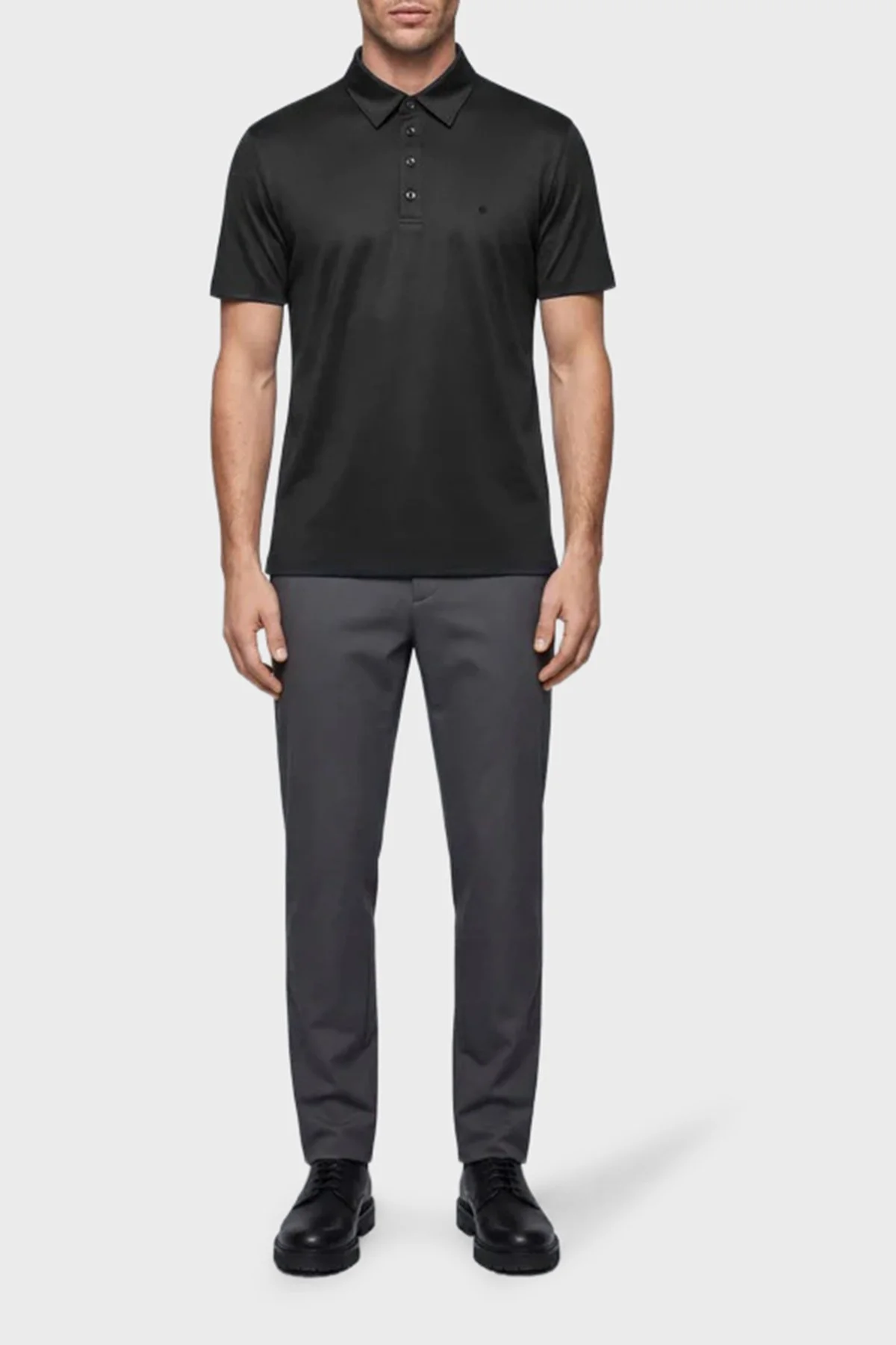 Isaora % 100 Pamuk Regular Fit Erkek Polo Yaka T Shirt ISR3303 BLCK SİYAH - 2