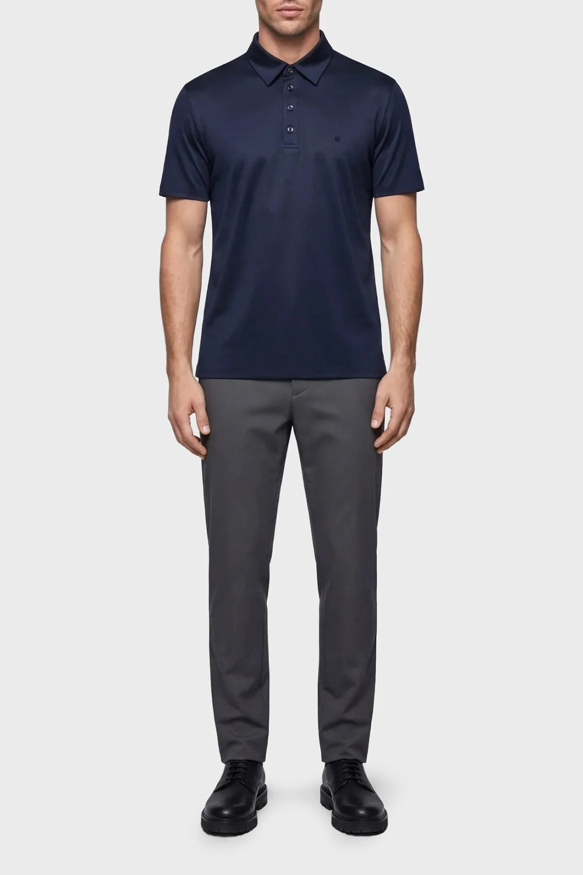 Isaora % 100 Pamuk Regular Fit Erkek Polo Yaka T Shirt ISR3303 NAVY LACİVERT - 2