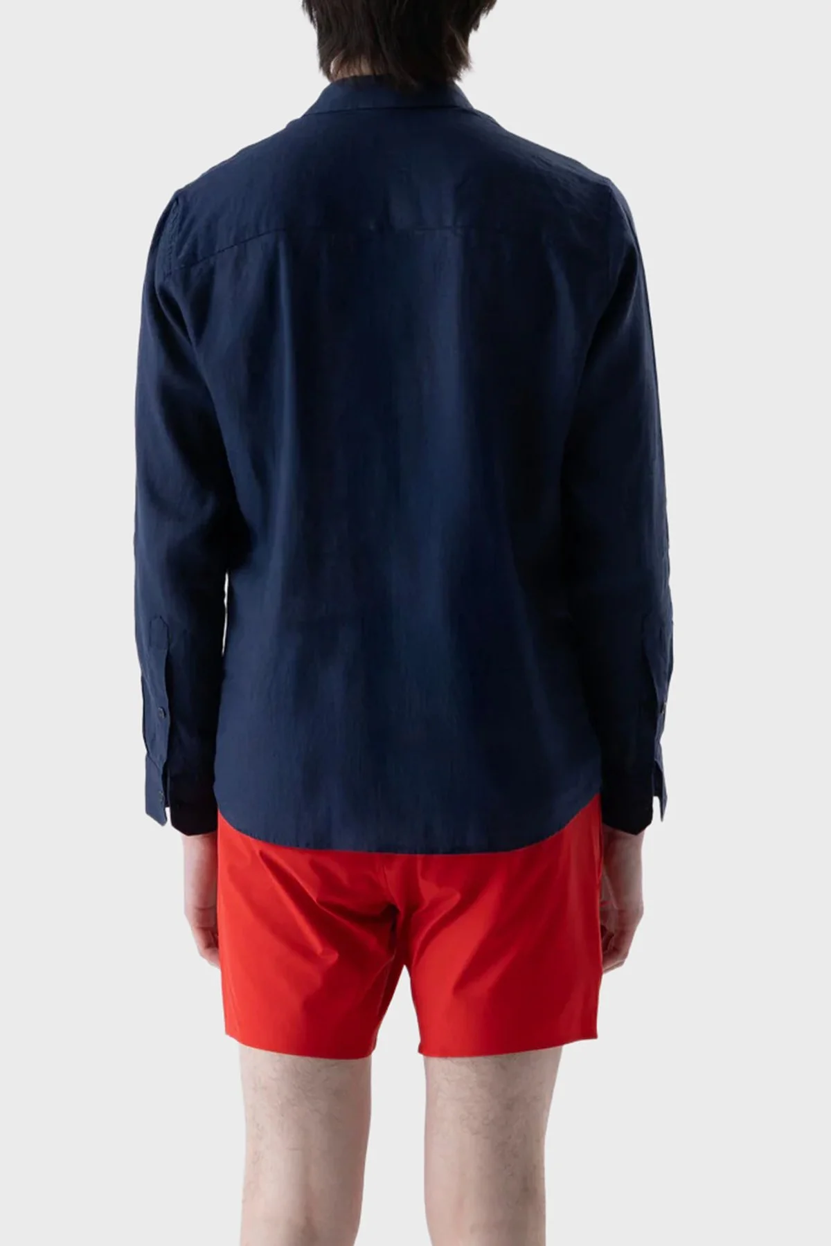 Isaora % 100 Pamuk Regular Fit Uzun Kollu Erkek Gömlek ISR4107 NAVY Lacivert - 2