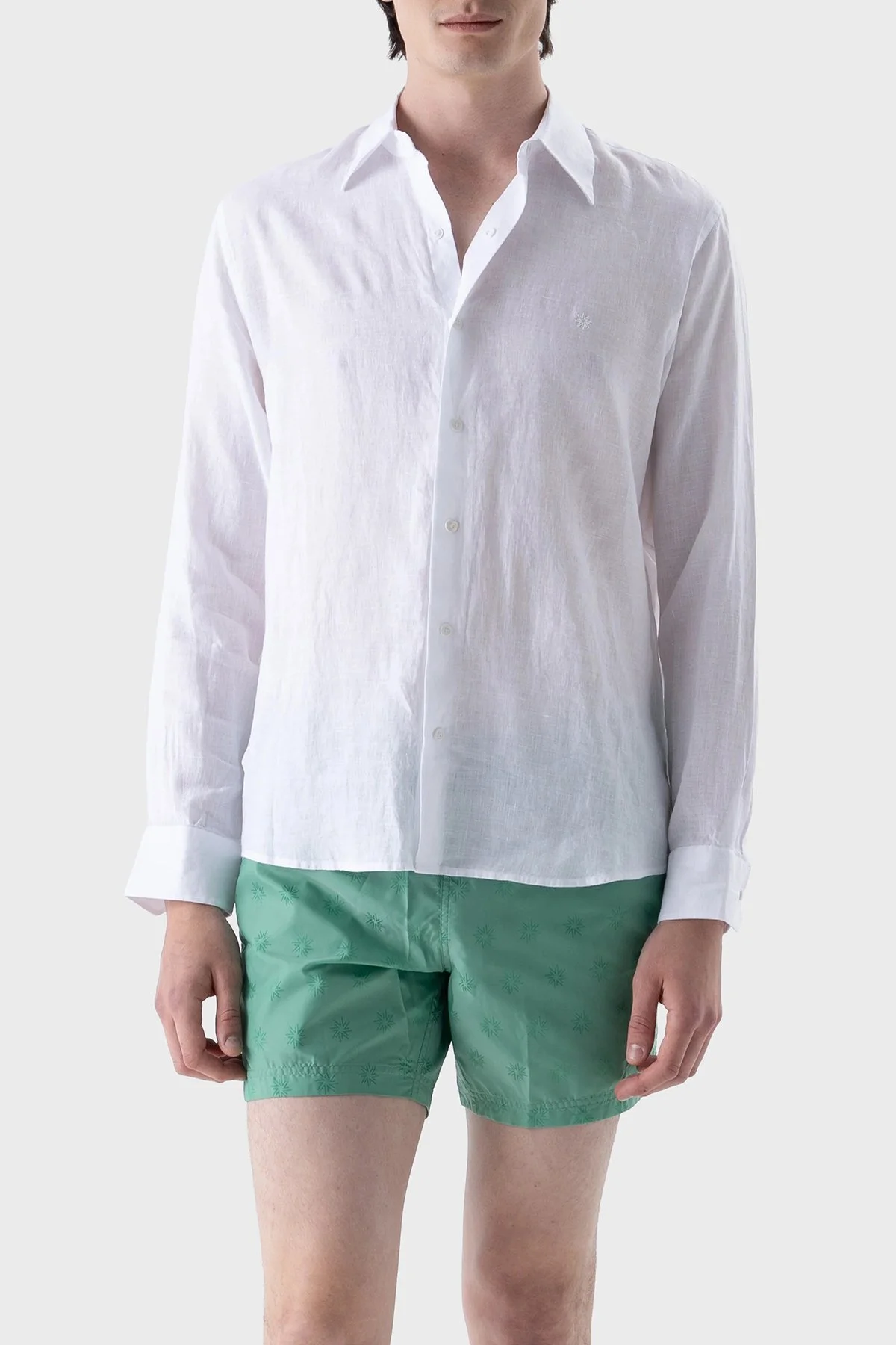 Isaora % 100 Pamuk Regular Fit Uzun Kollu Erkek Gömlek ISR4107 WHT Beyaz - 1