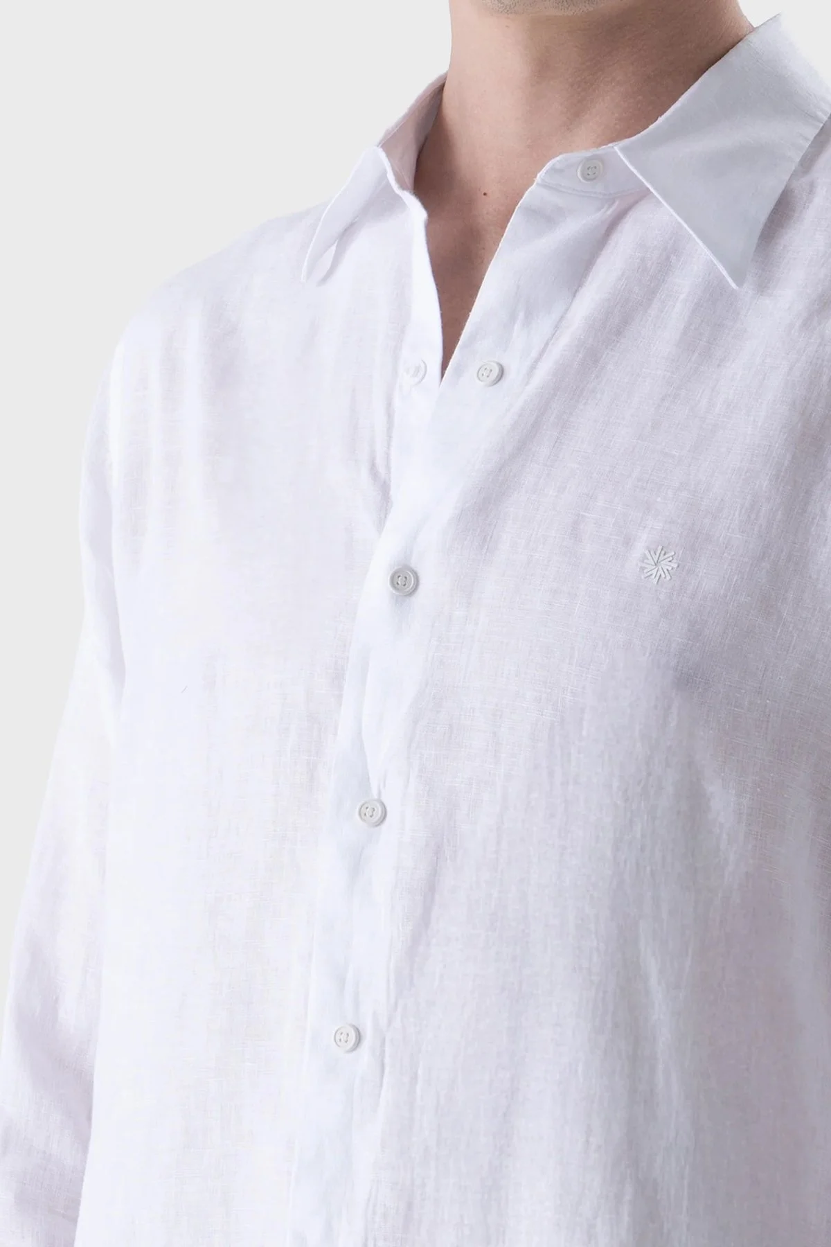 Isaora % 100 Pamuk Regular Fit Uzun Kollu Erkek Gömlek ISR4107 WHT Beyaz - 3