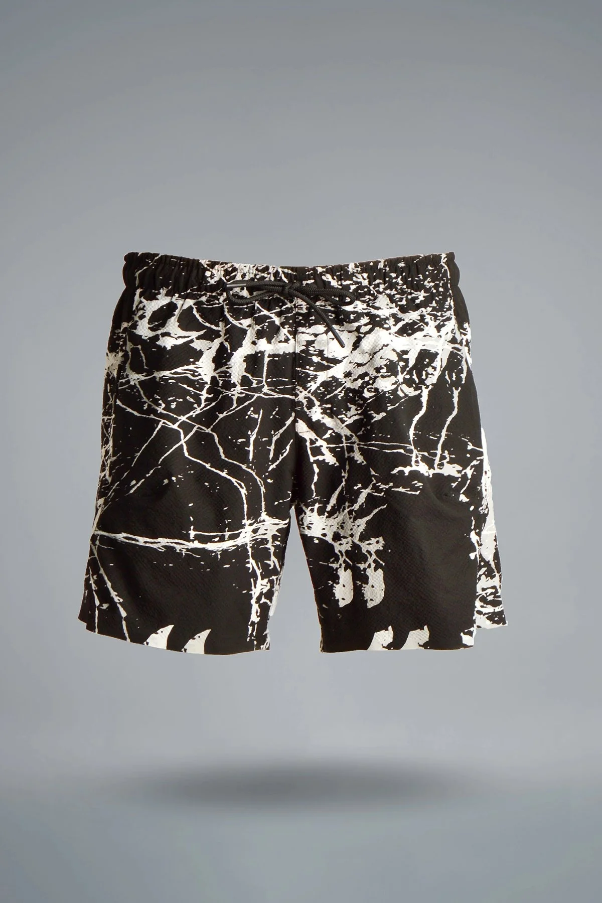 Isaora Desenli Su Geçirmez Rular Fit Normal Bel Lazer Kesim Erkek Short M21B6224 DB SİYAH - 4