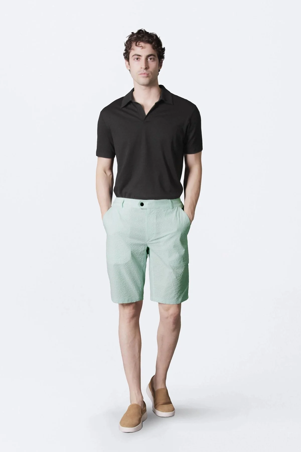 Isaora Dokuma Regular Fit Normal Bel Cepli Erkek Short M24S6303 SPRG YEŞİL - 5