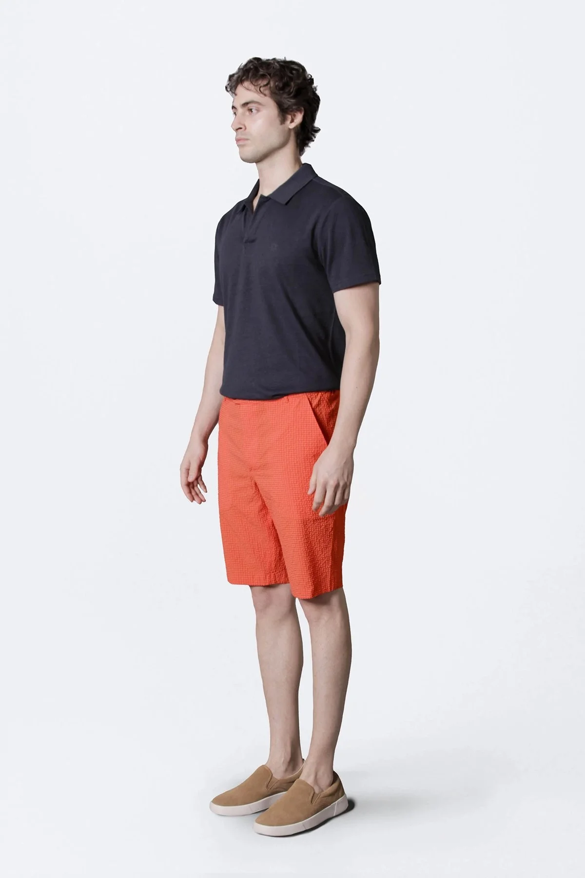 Isaora Dokuma Regular Fit Normal Bel Cepli Erkek Short M24S6303 TRR ORANJ - 2