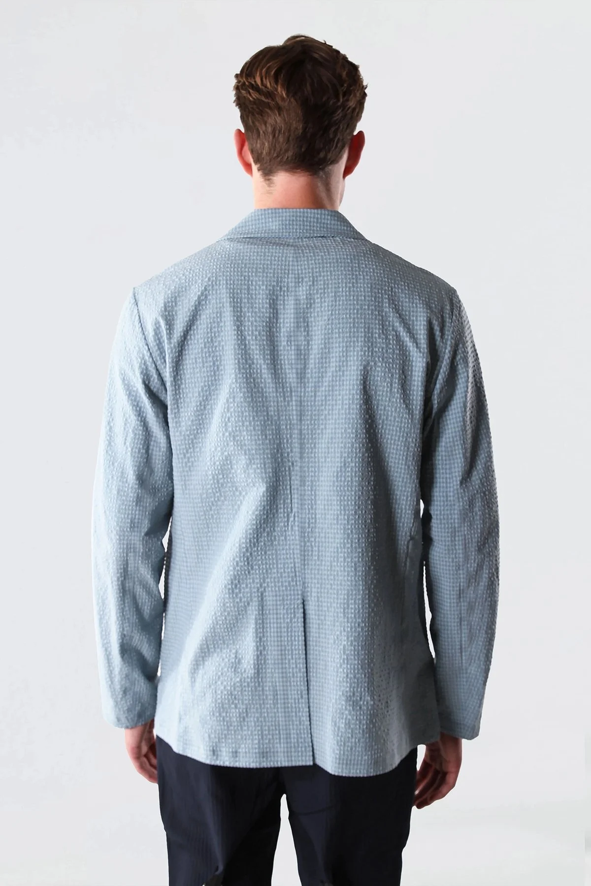 Isaora Dokuma Regular Fit Yırtmaçlı Apaş Yaka Blazer Erkek Ceket M24J7023 CRNTBL MAVİ - 7