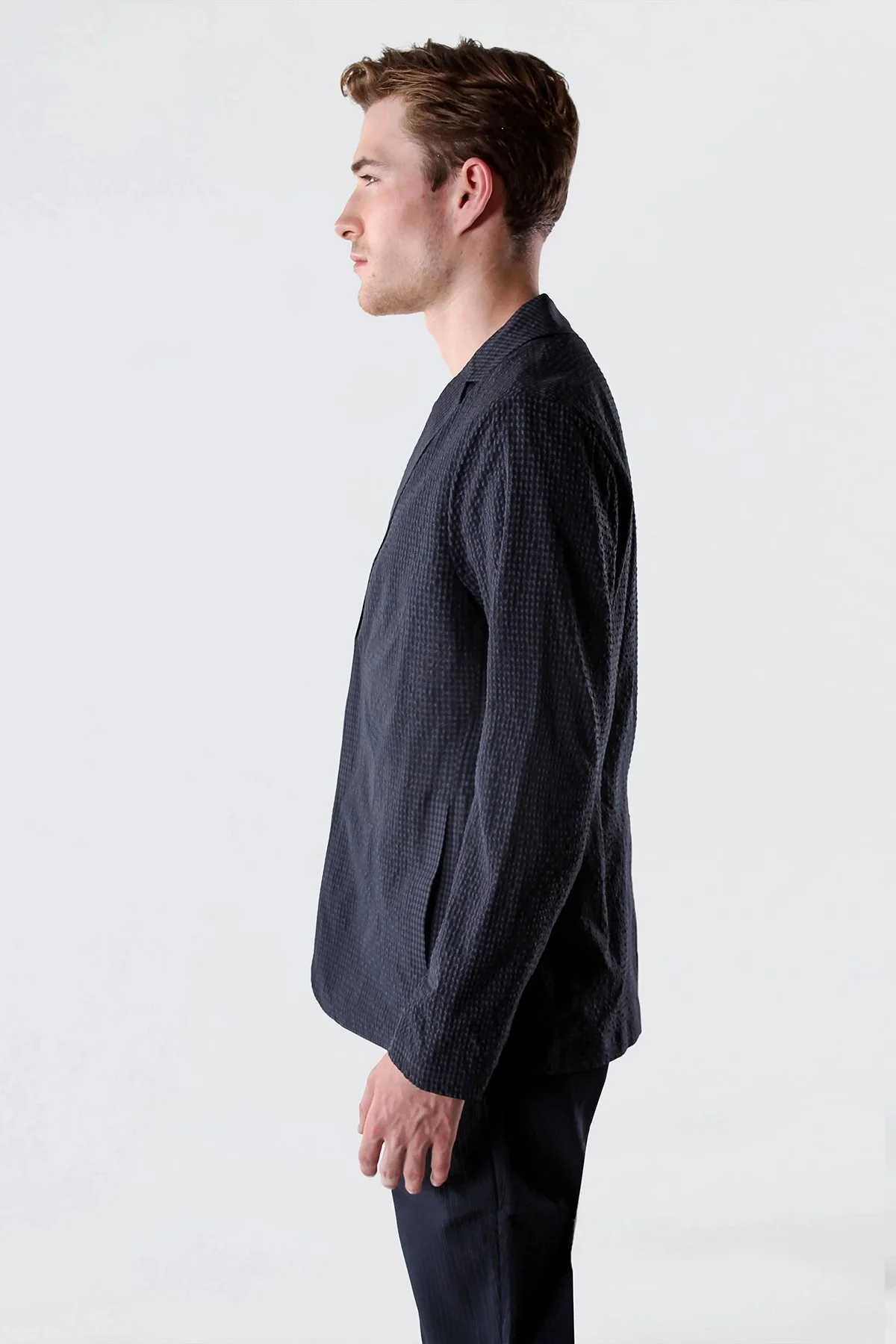 Isaora Dokuma Regular Fit Yırtmaçlı Apaş Yaka Blazer Erkek Ceket M24J7023 NAVY LACİVERT - 6