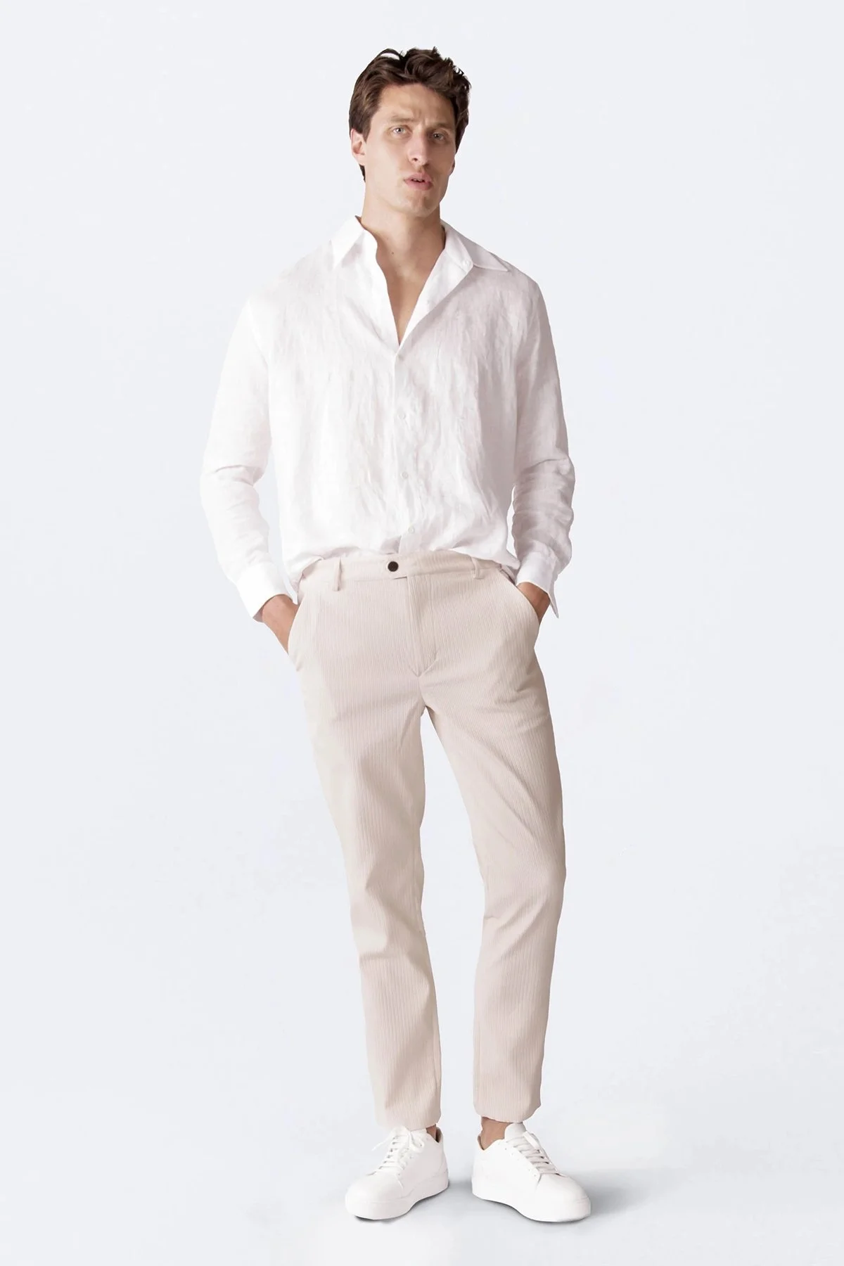 Isaora Fitilli Relaxed Fit Normal Bel Düz Paça Erkek Pantolon M24P5902 STN TAŞ - 6