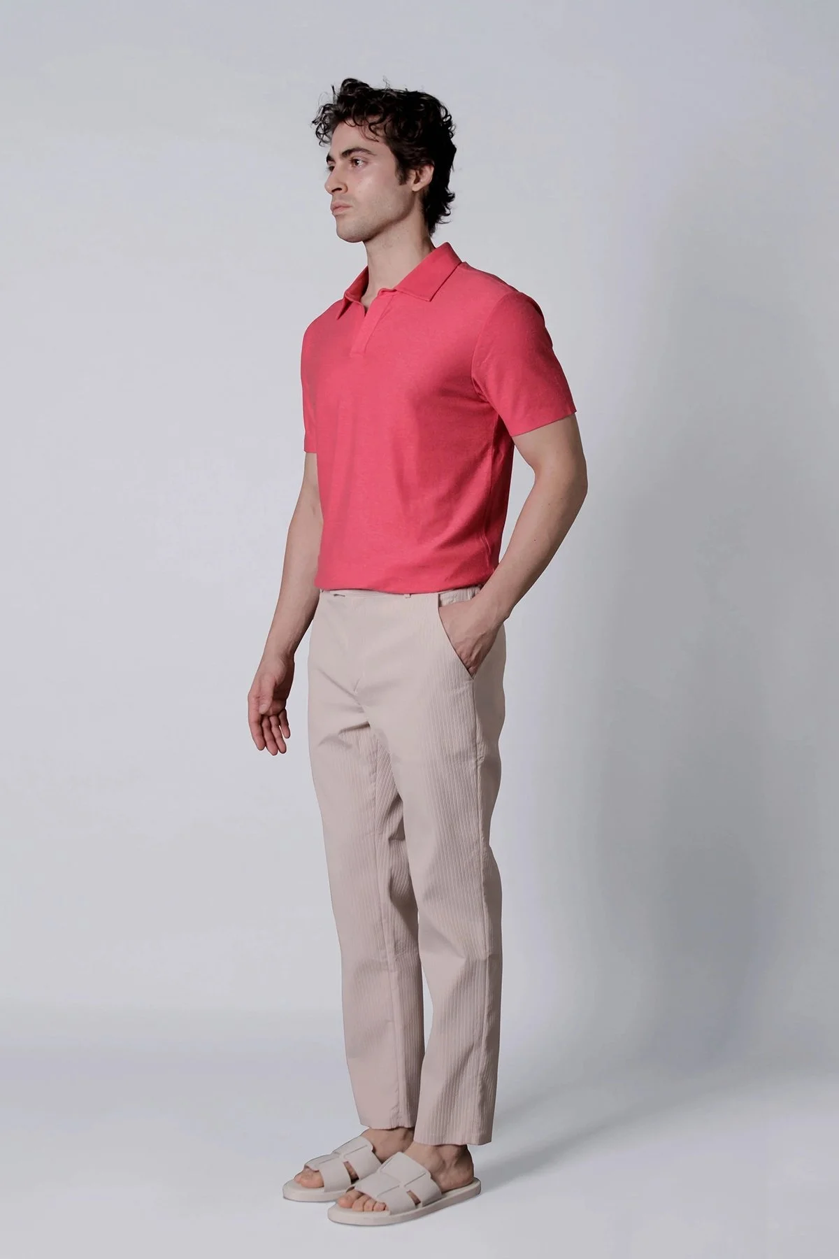 Isaora Fitilli Relaxed Fit Normal Bel Düz Paça Erkek Pantolon M24P5902 STN TAŞ - 7