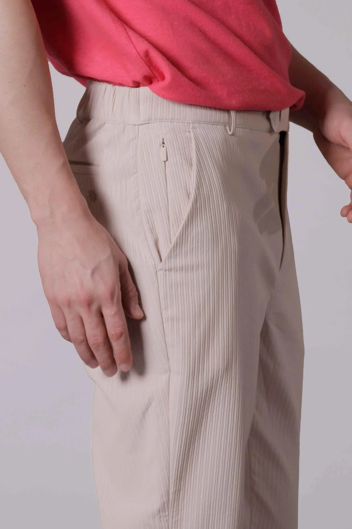 Isaora Fitilli Relaxed Fit Normal Bel Düz Paça Erkek Pantolon M24P5902 STN TAŞ - 10