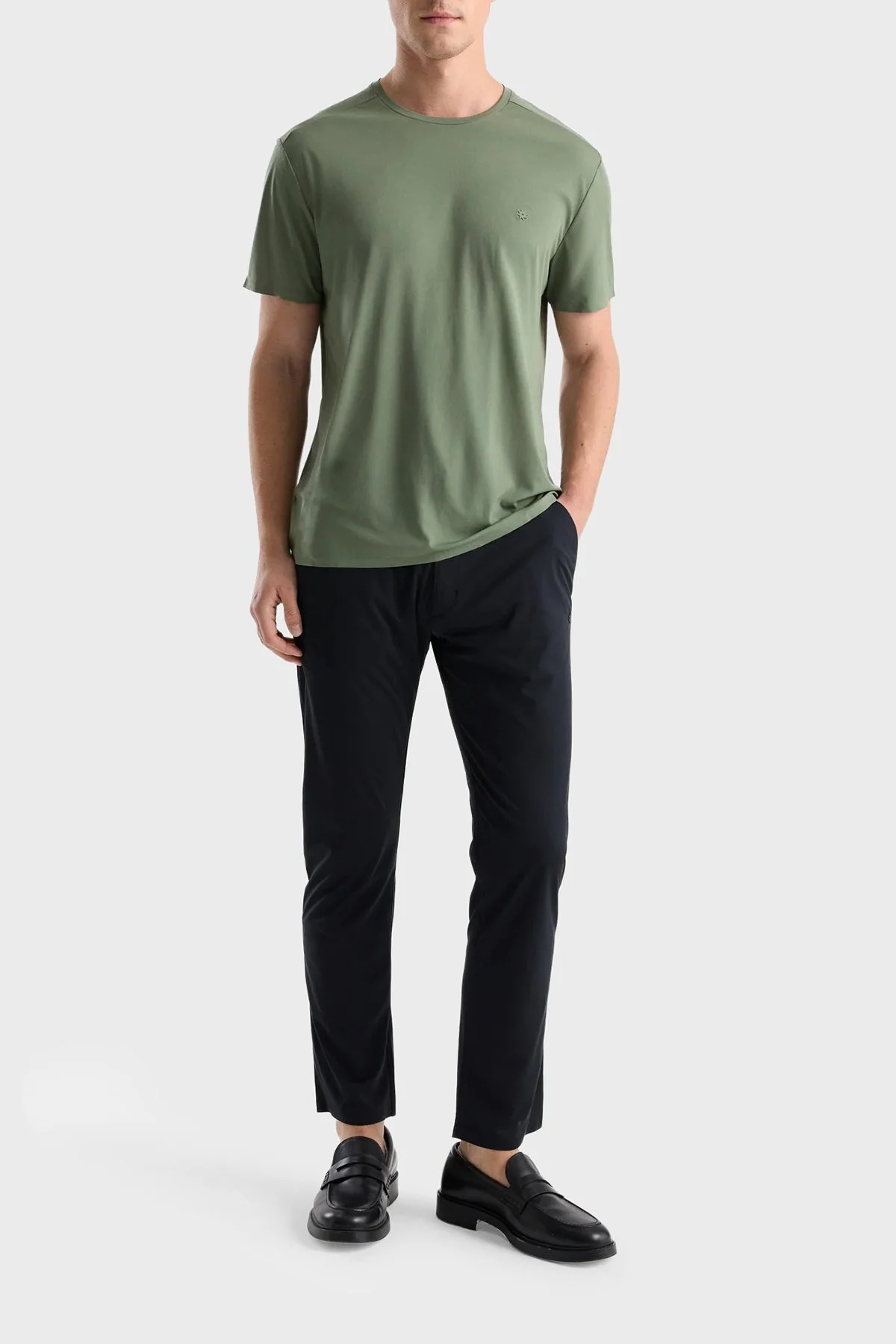 Isaora Logolu Regular Fit Bisiklet Yaka Erkek T Shirt ISR9021 HAK Haki - 2