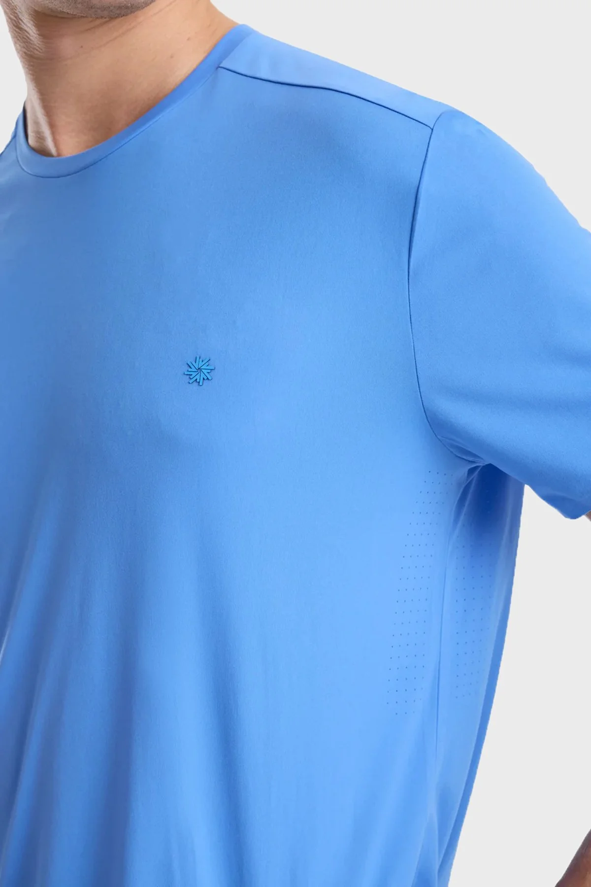 Isaora Logolu Regular Fit Bisiklet Yaka Erkek T Shirt ISR9021 LVND Mavi - 4