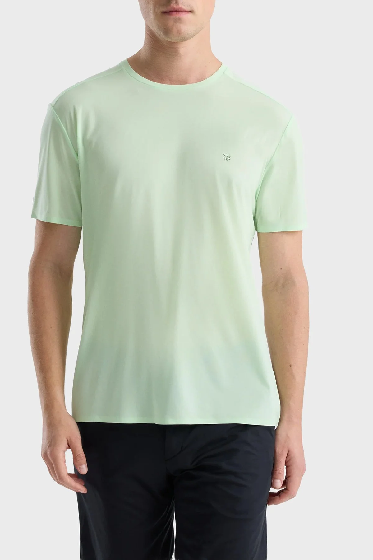 Isaora Logolu Regular Fit Bisiklet Yaka Erkek T Shirt ISR9021 MGRN Mint - 1
