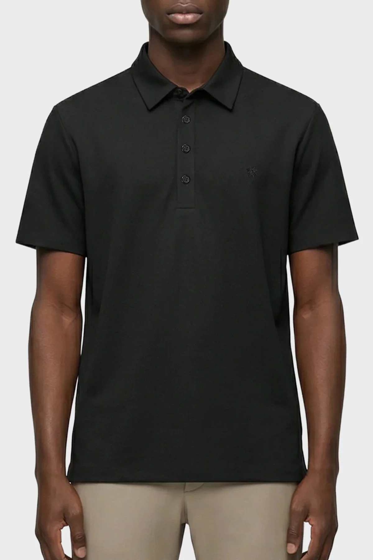 Isaora Logolu Regular Fit Düğmeli Erkek Polo Yaka T Shirt ISR3117 BLCK SİYAH - 1