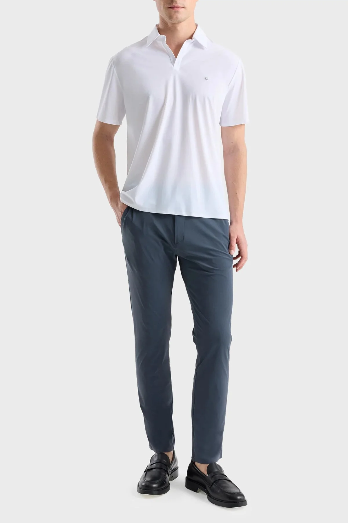 Isaora Logolu Regular Fit Kapamasız Erkek Polo ISR3201 100 Beyaz - 2