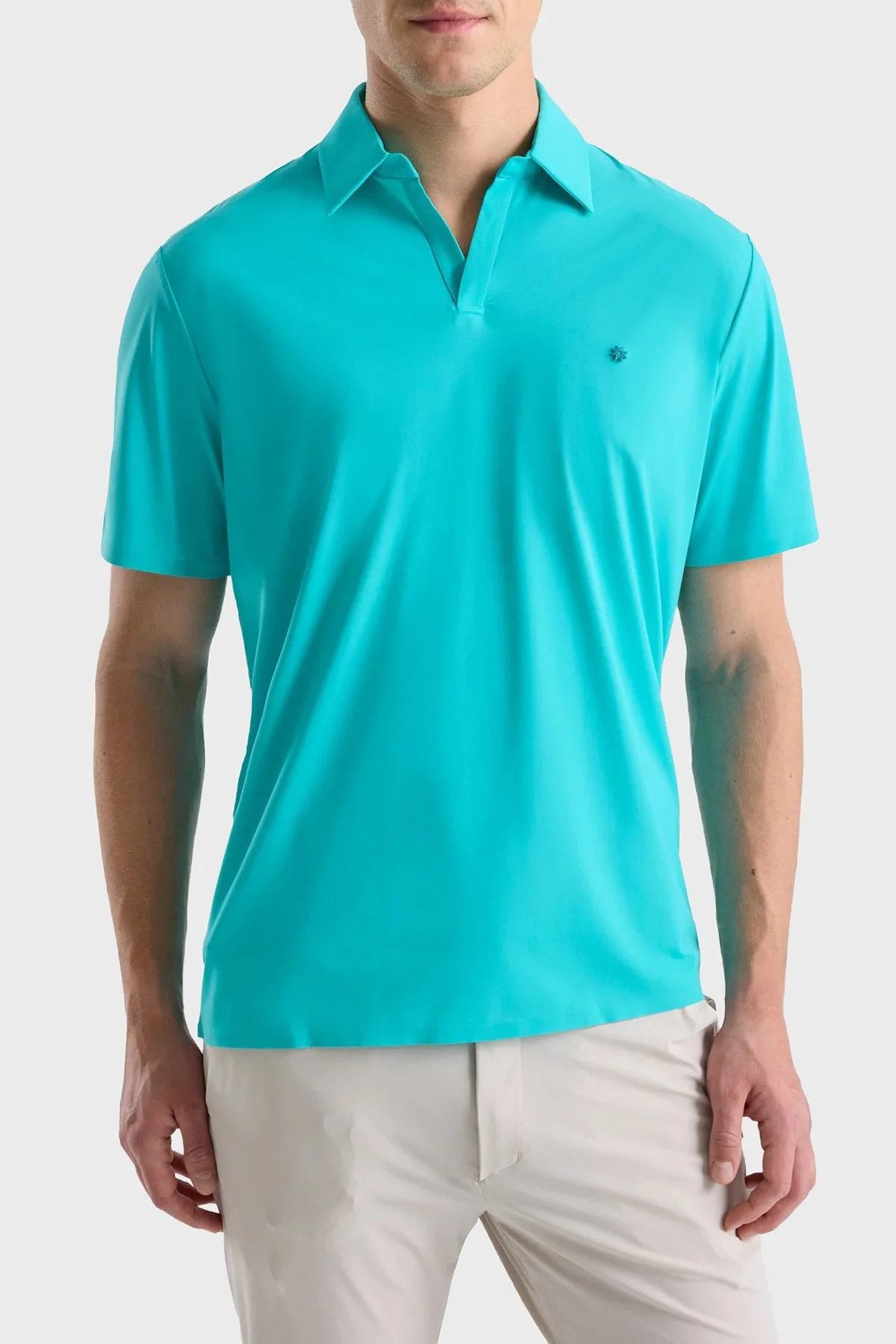 Isaora Logolu Regular Fit Kapamasız Erkek Polo ISR3201 TURQ Turkuaz - 1