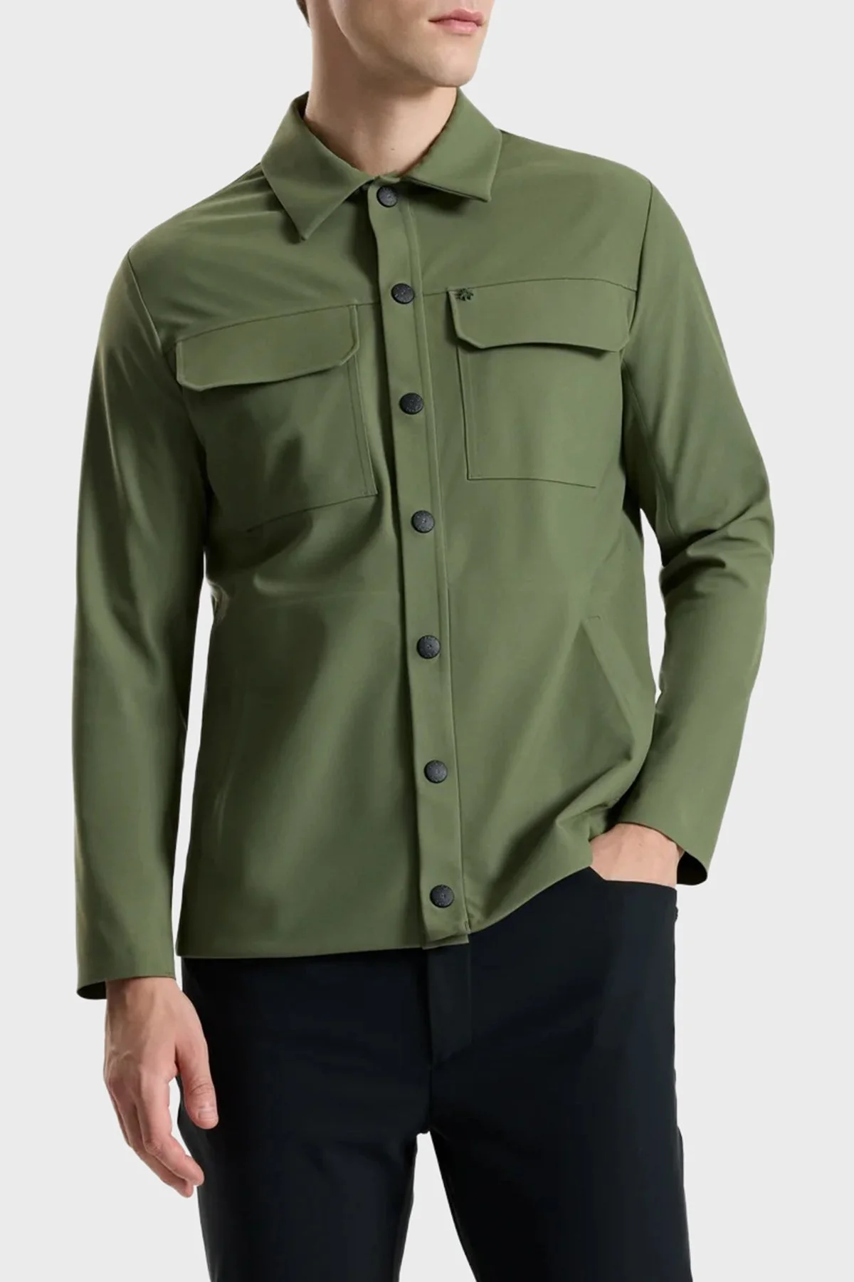 Isaora Logolu Regular Fit Klasik Yaka Su İtici Erkek Ceket ISR7028 GRE Haki - 4
