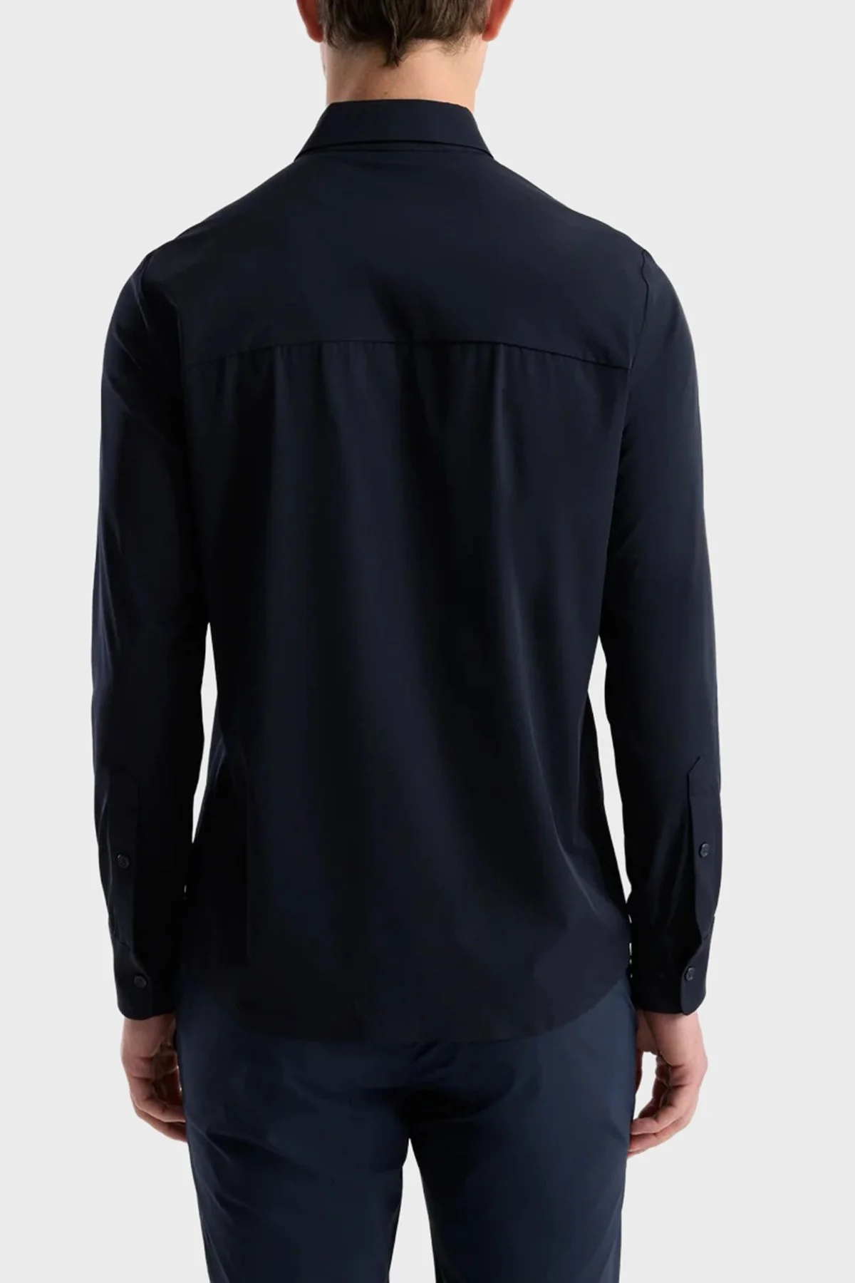 Isaora Logolu Regular Fit Uzun Kollu Erkek Gömlek ISR4121 DRNVY Koyu lacivert - 2