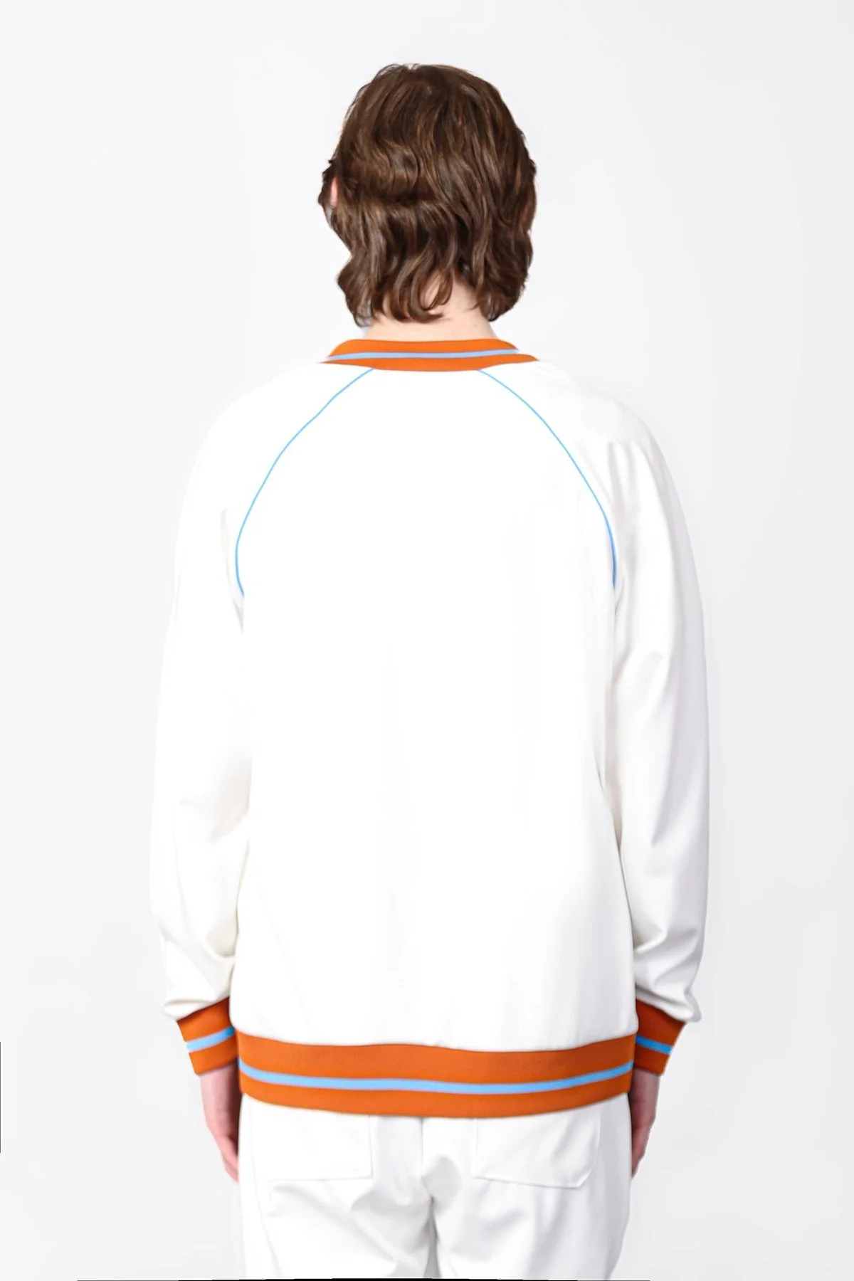 Isaora Logolu Şerit Detaylı Regular Fit Kolej Yaka Erkek Sweat ISR8111 100 BEYAZ - 9