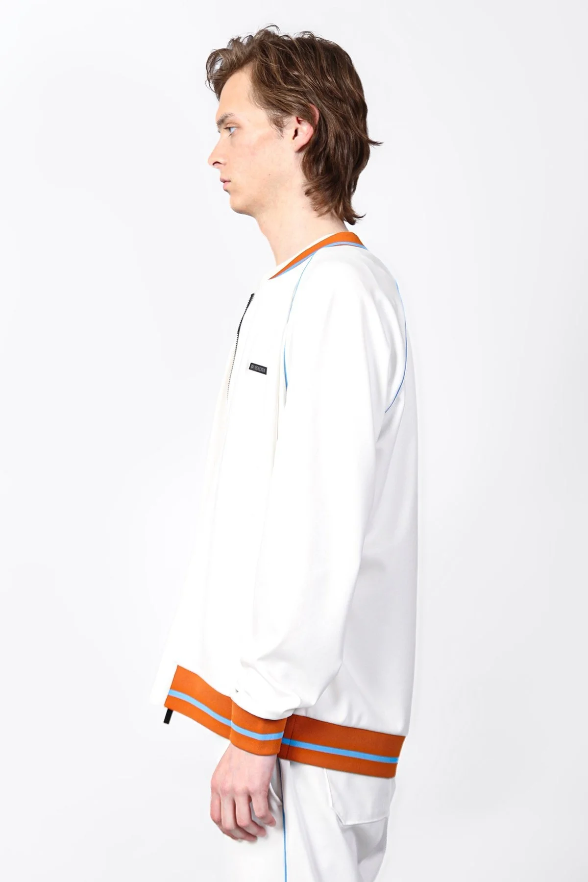 Isaora Logolu Şerit Detaylı Regular Fit Kolej Yaka Erkek Sweat ISR8111 100 BEYAZ - 10